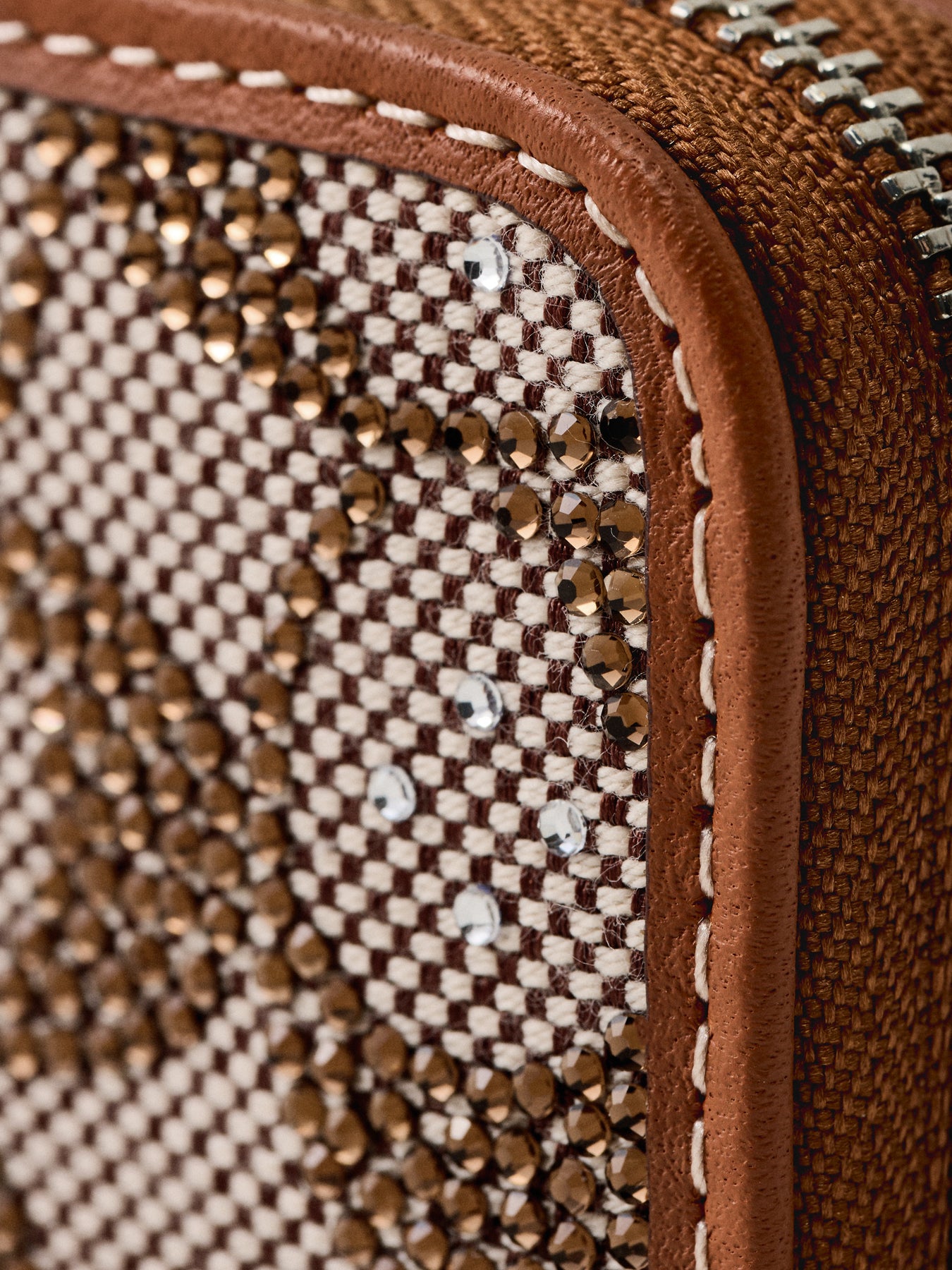 Crystal Signature Jacquard Small Zip Around Card Case