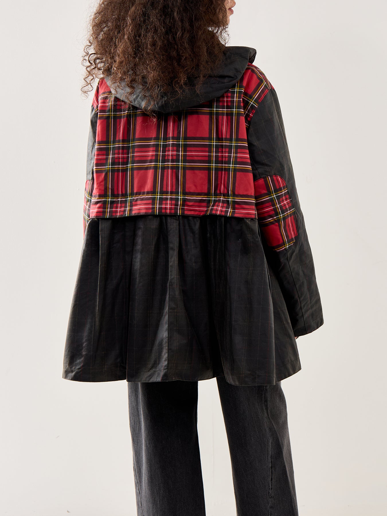 Barbour x Ganni Tartan Peplum Wax Jacket