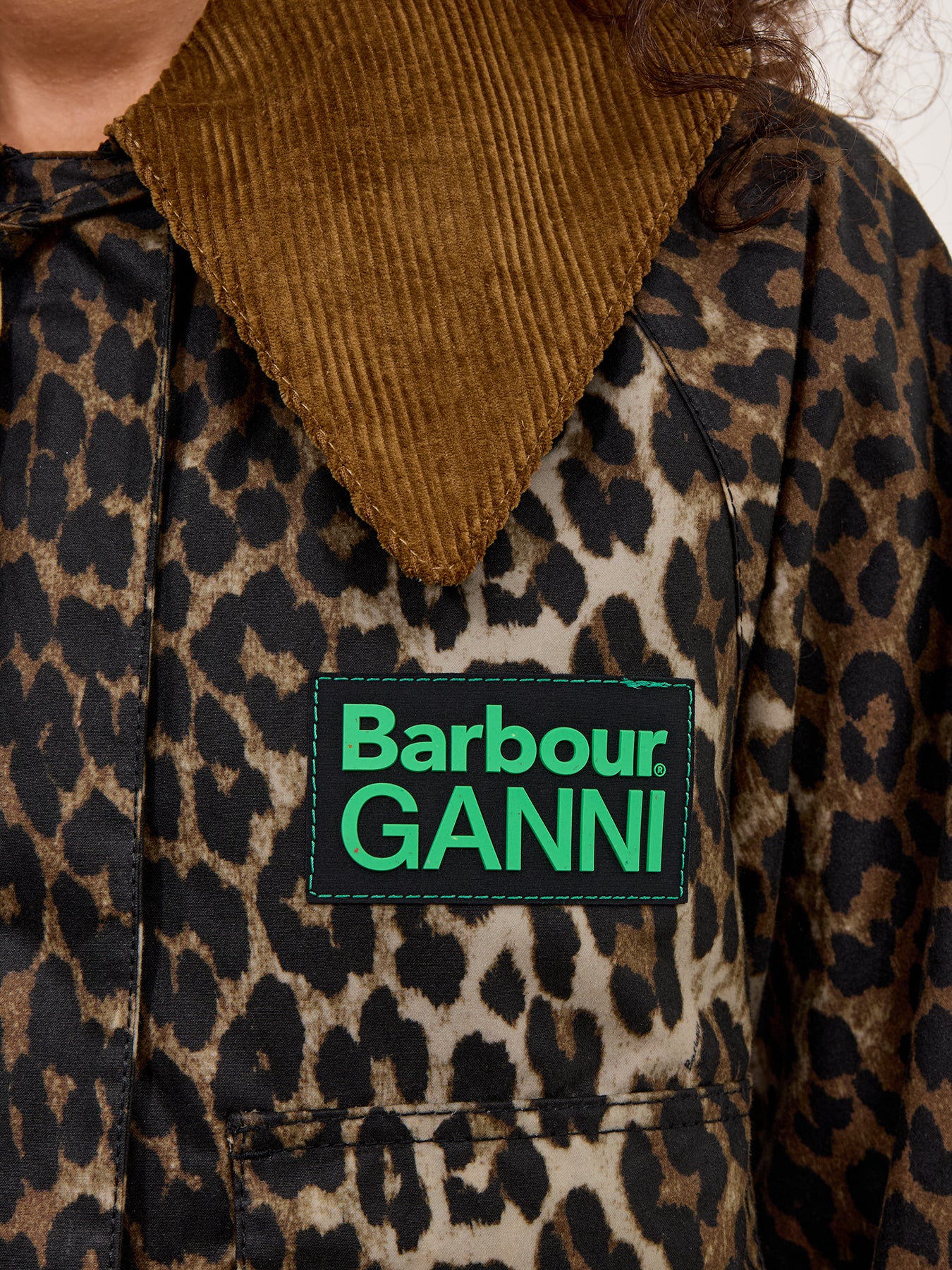 Barbour x Ganni Printed Hooded Wax Anorak Jacket