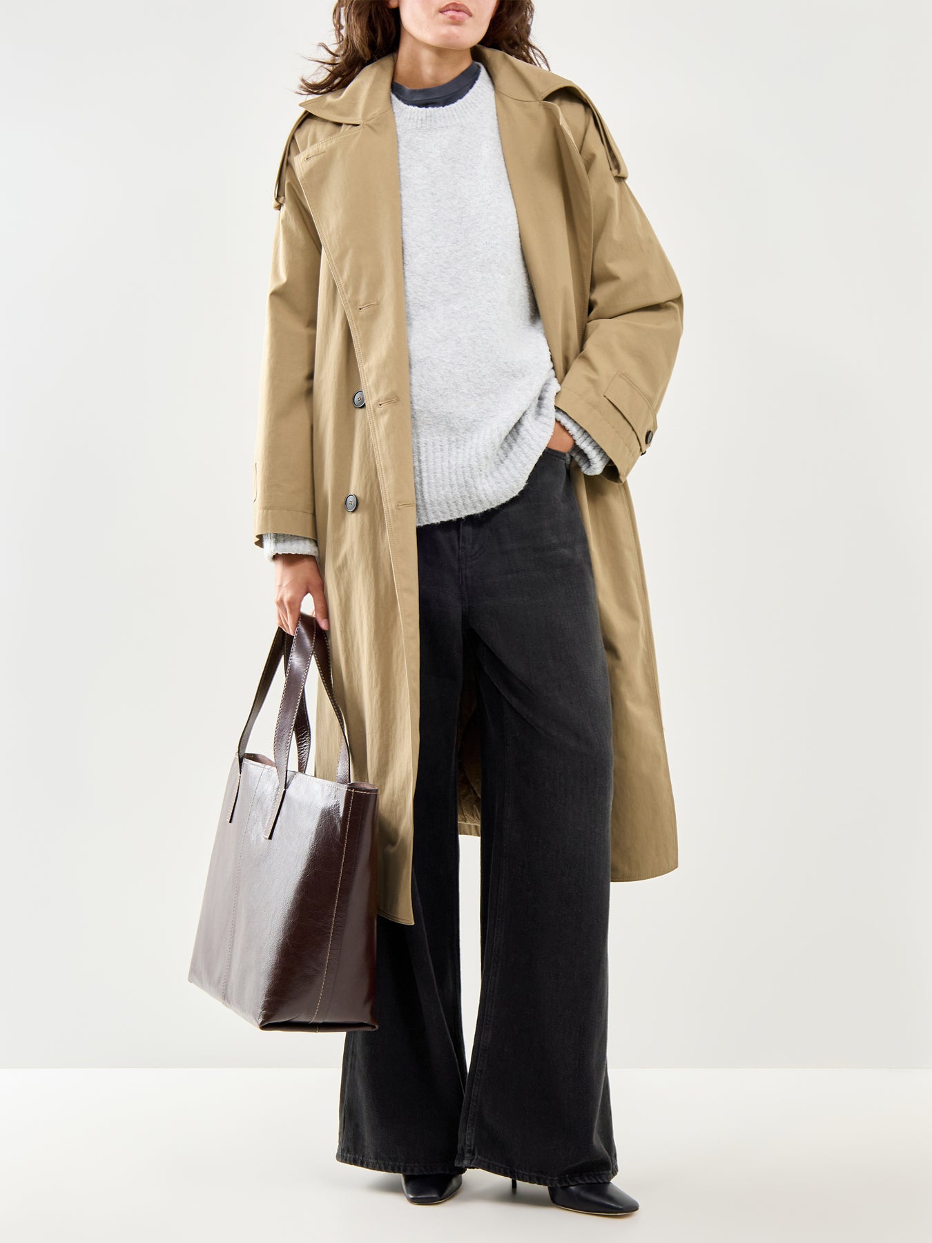 Camille Oversized Borg Jumper Light Grey