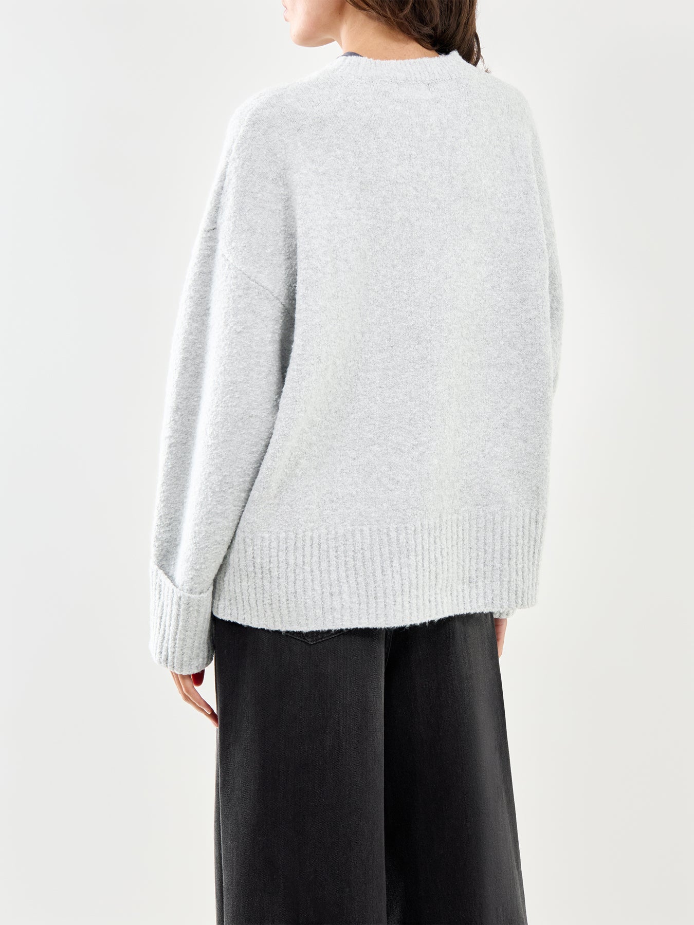 Camille Oversized Borg Jumper Light Grey