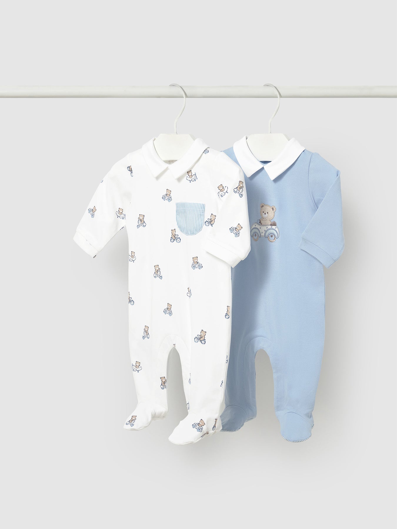 Baby Bear Bodysuit Set Blue