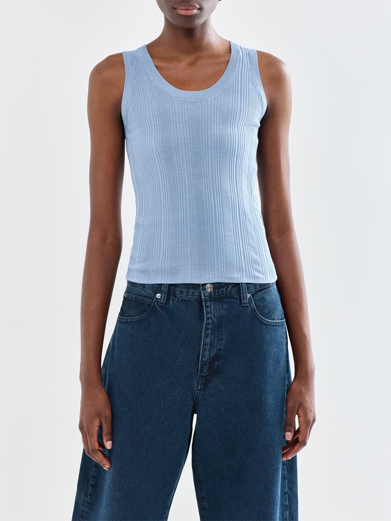 Cose Knit Tank Top Blue