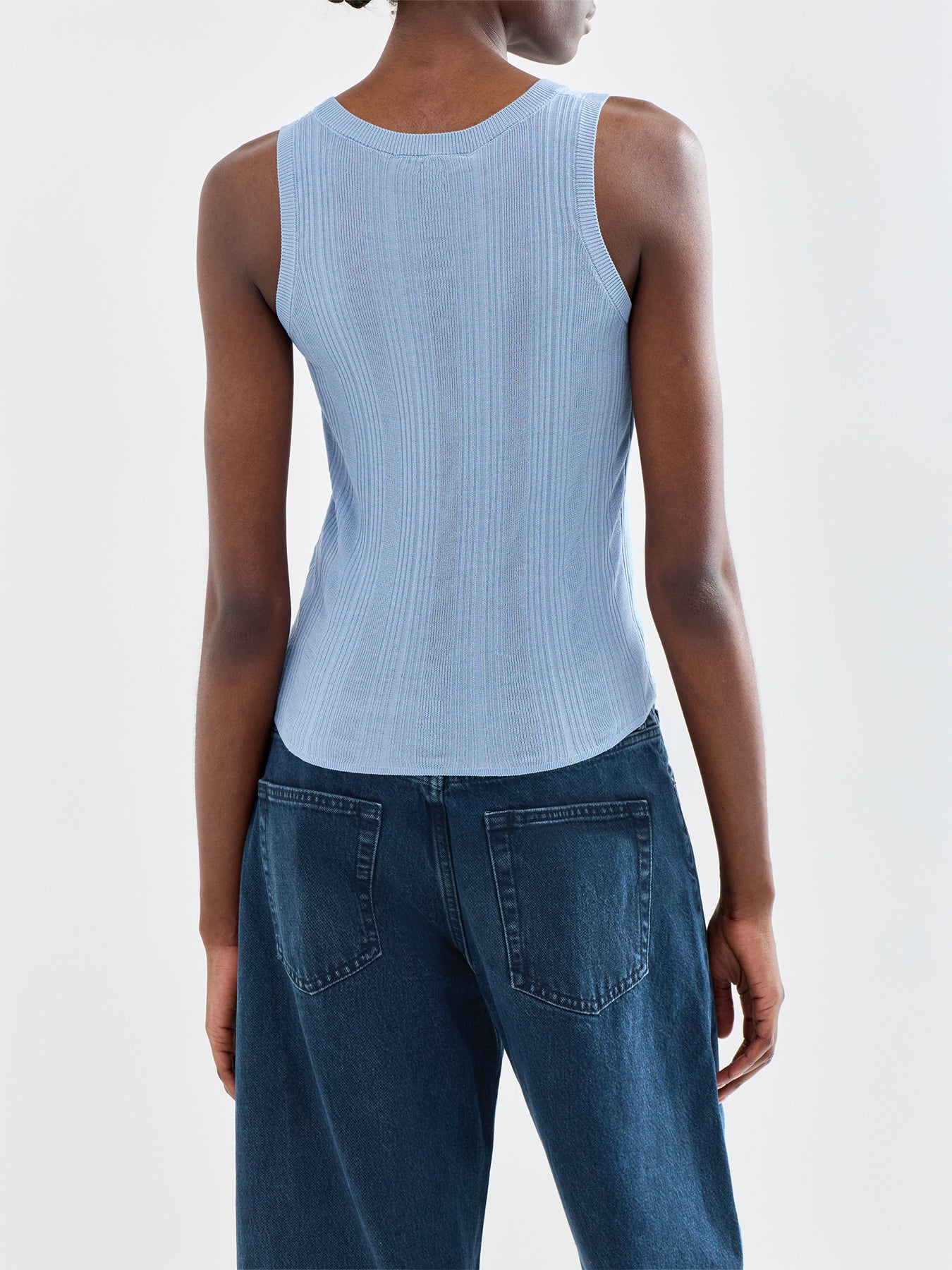 Cose Knit Tank Top Blue