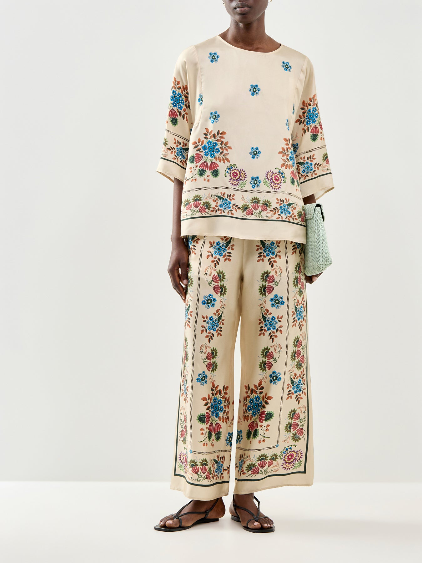 Snack Floral Wide-Leg Trousers