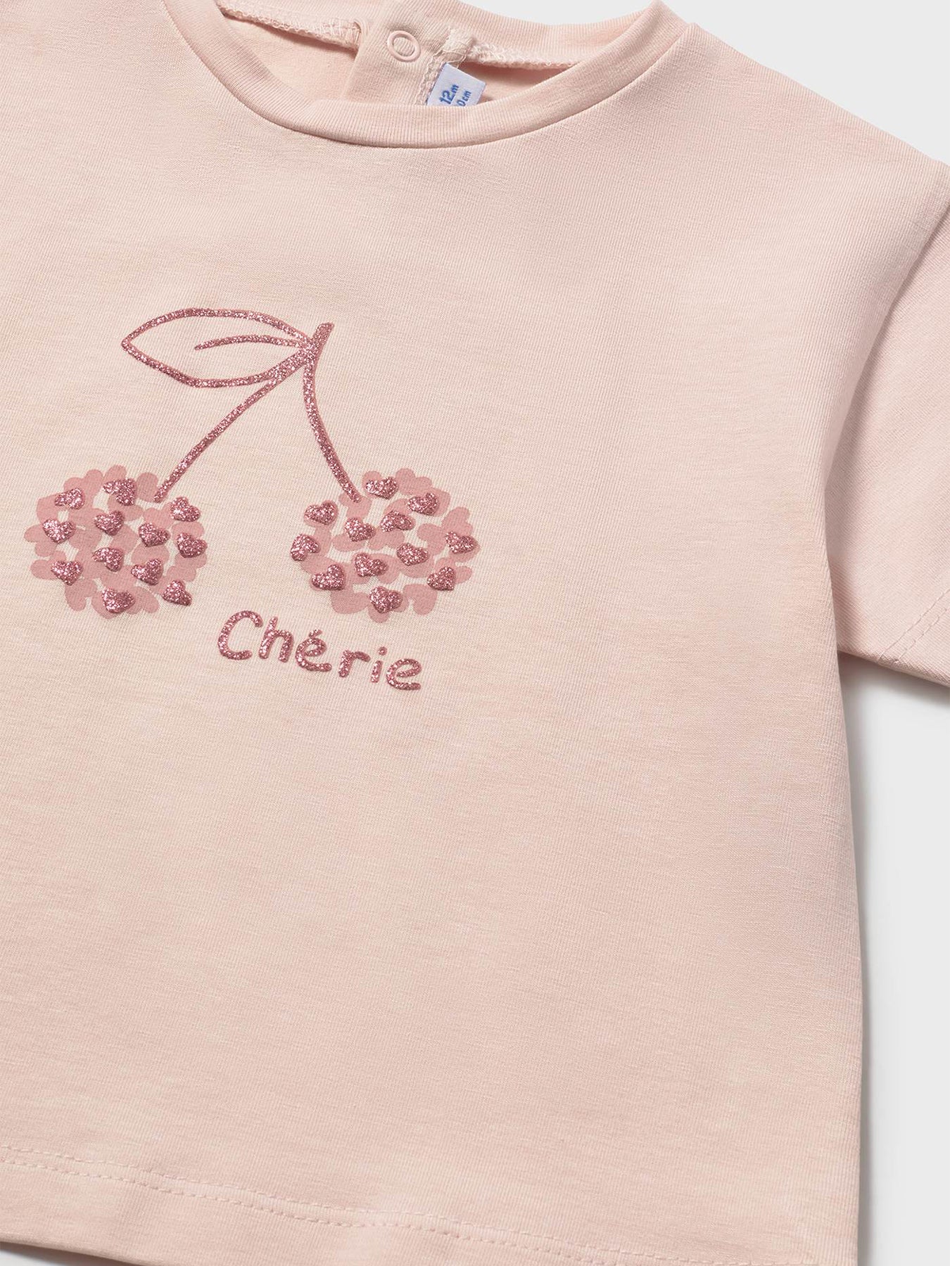 Baby Cherry Short Sleeve T-Shirt Pink