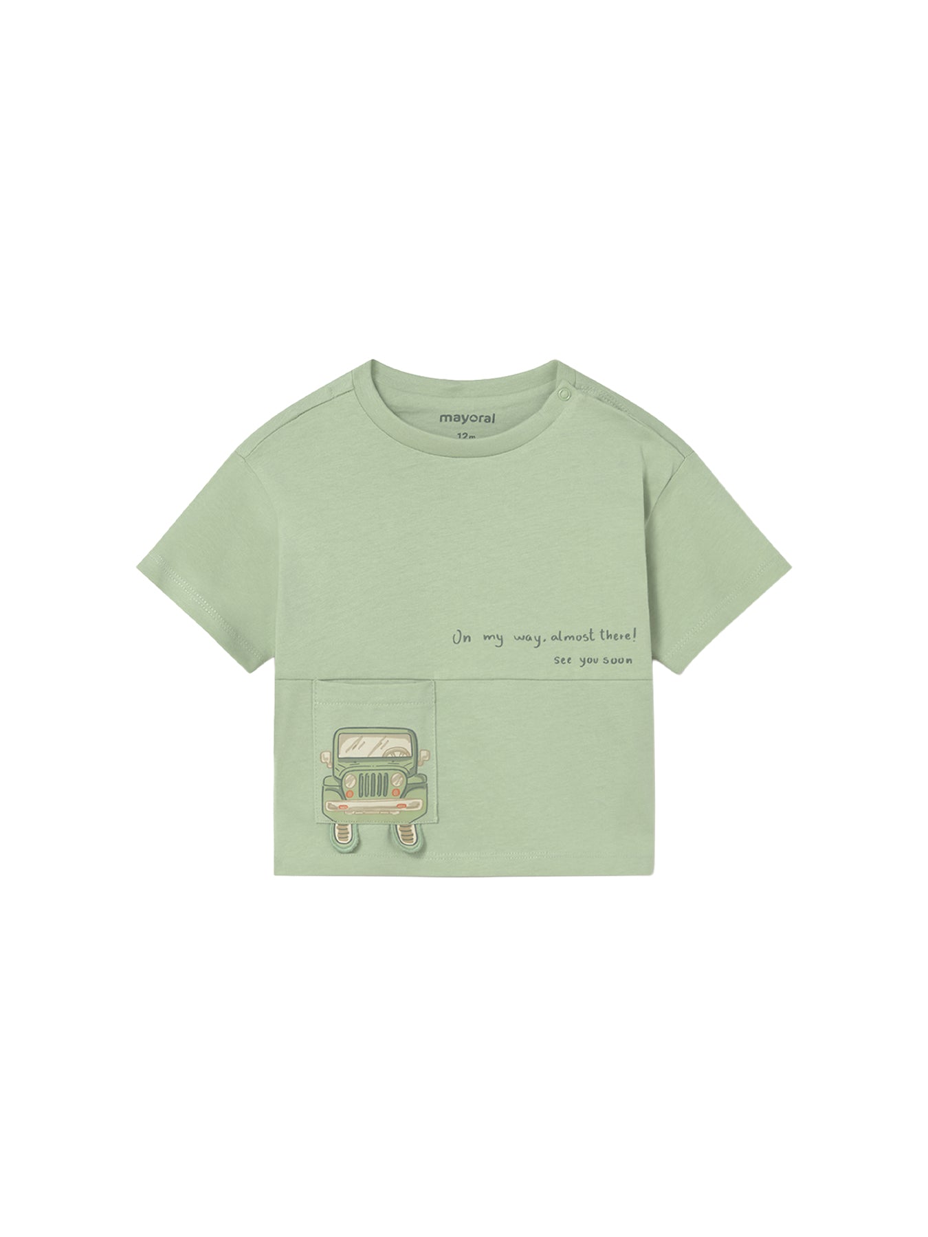 Baby Car Short Sleeve T-Shirt Green
