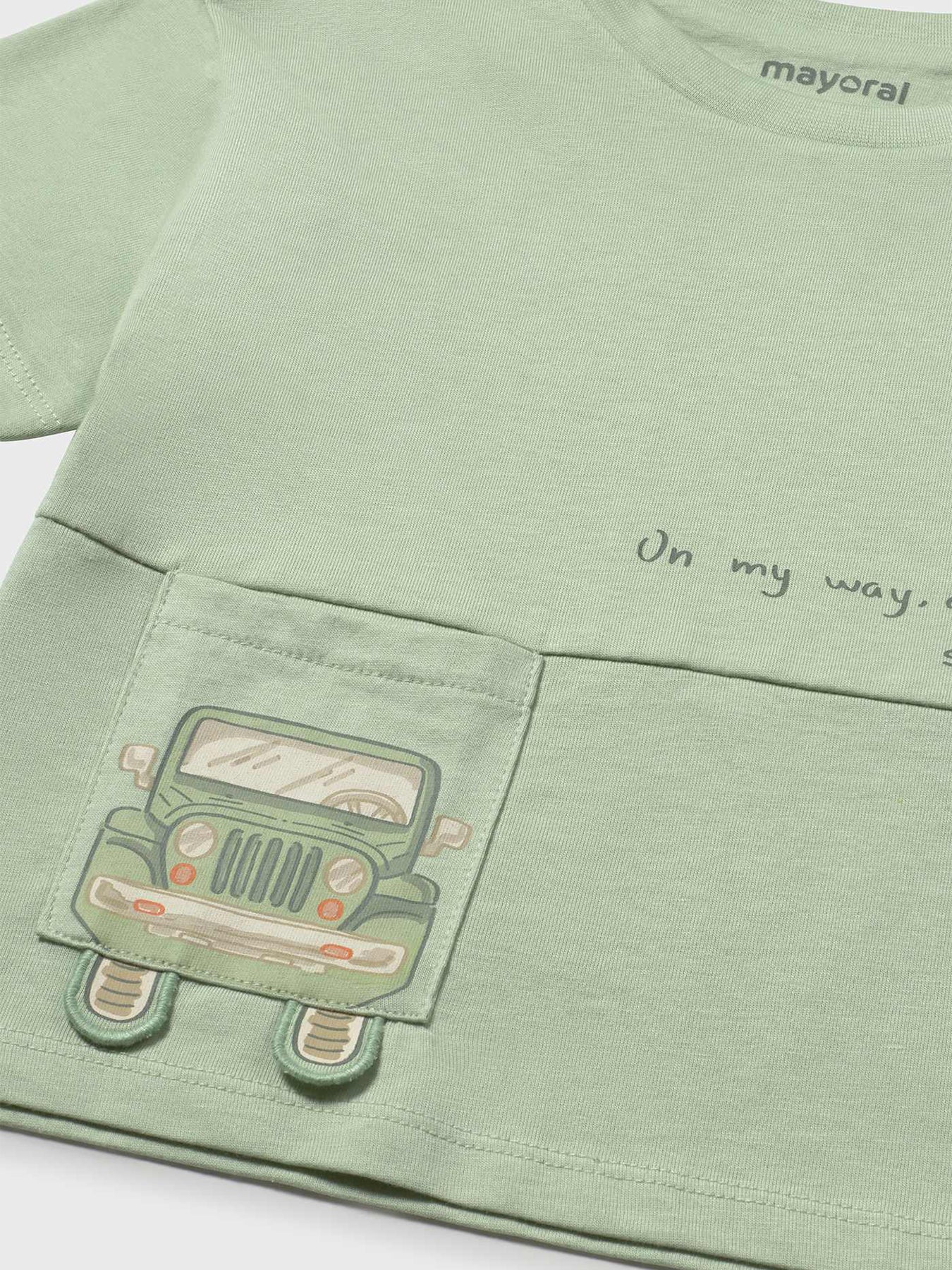 Baby Car Short Sleeve T-Shirt Green