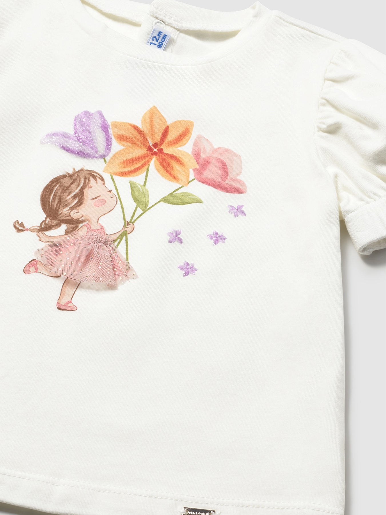 Baby Flower Short Sleeve T-Shirt White