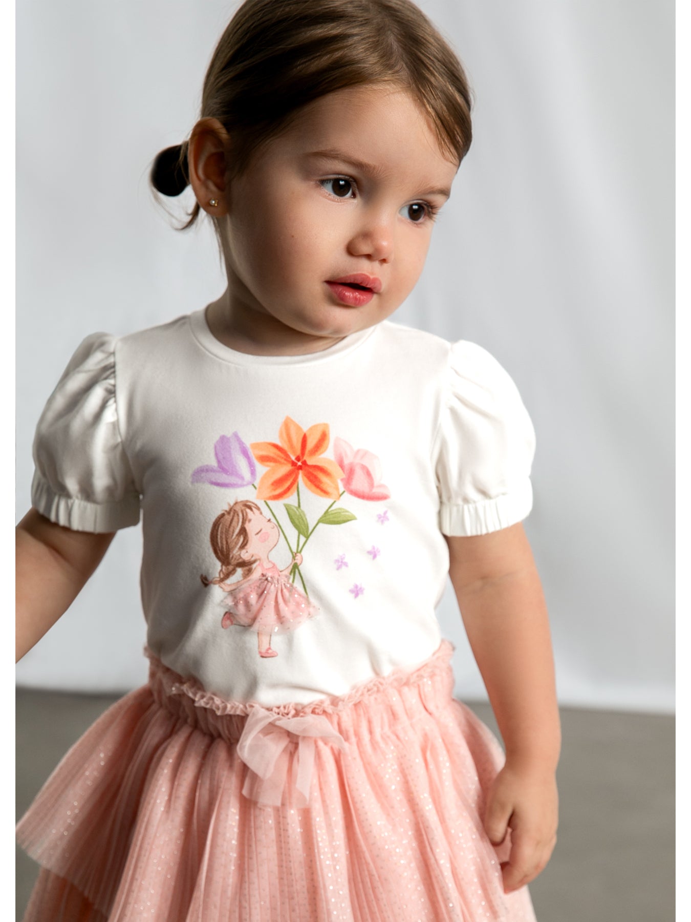 Baby Flower Short Sleeve T-Shirt White