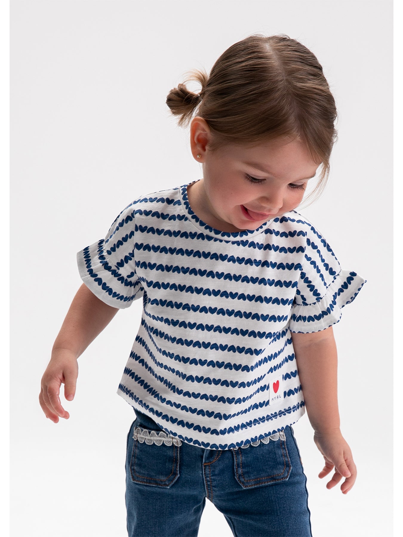 Baby Striped Short Sleeve T-Shirt White