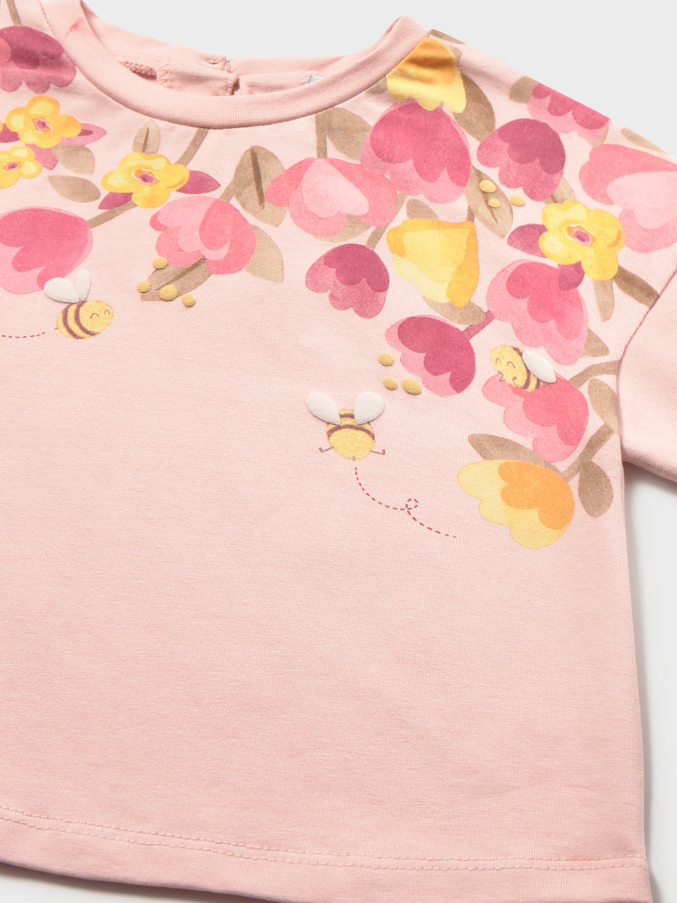 Baby Floral Short Sleeve T-Shirt Pink