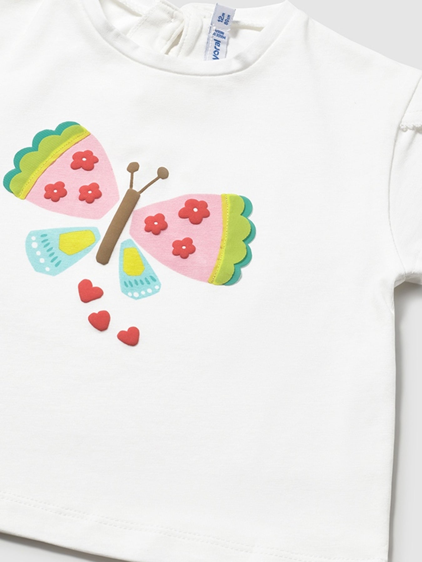 Baby Butterfly Short Sleeve T-Shirt White