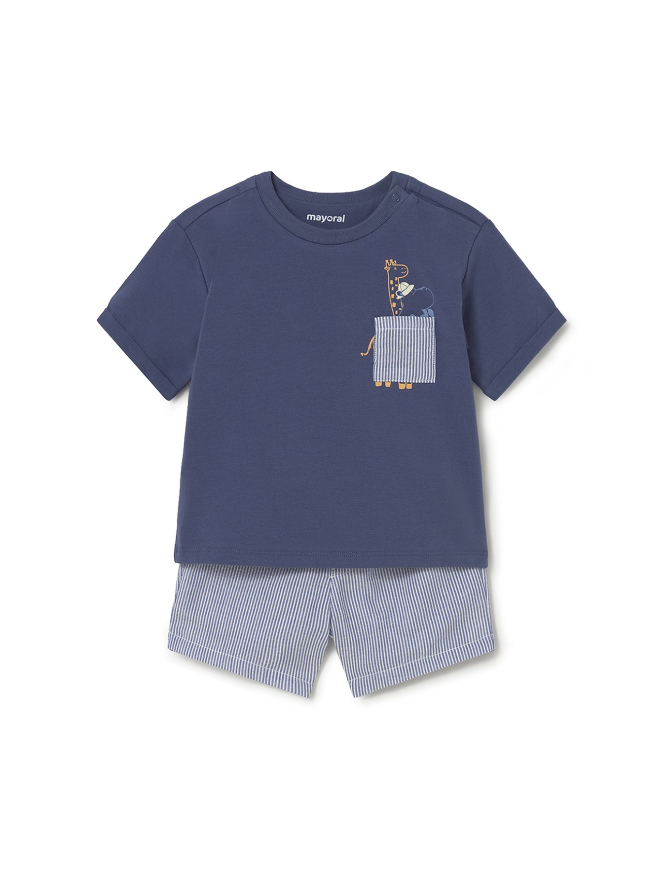Baby Giraffe Bermuda Set Blue