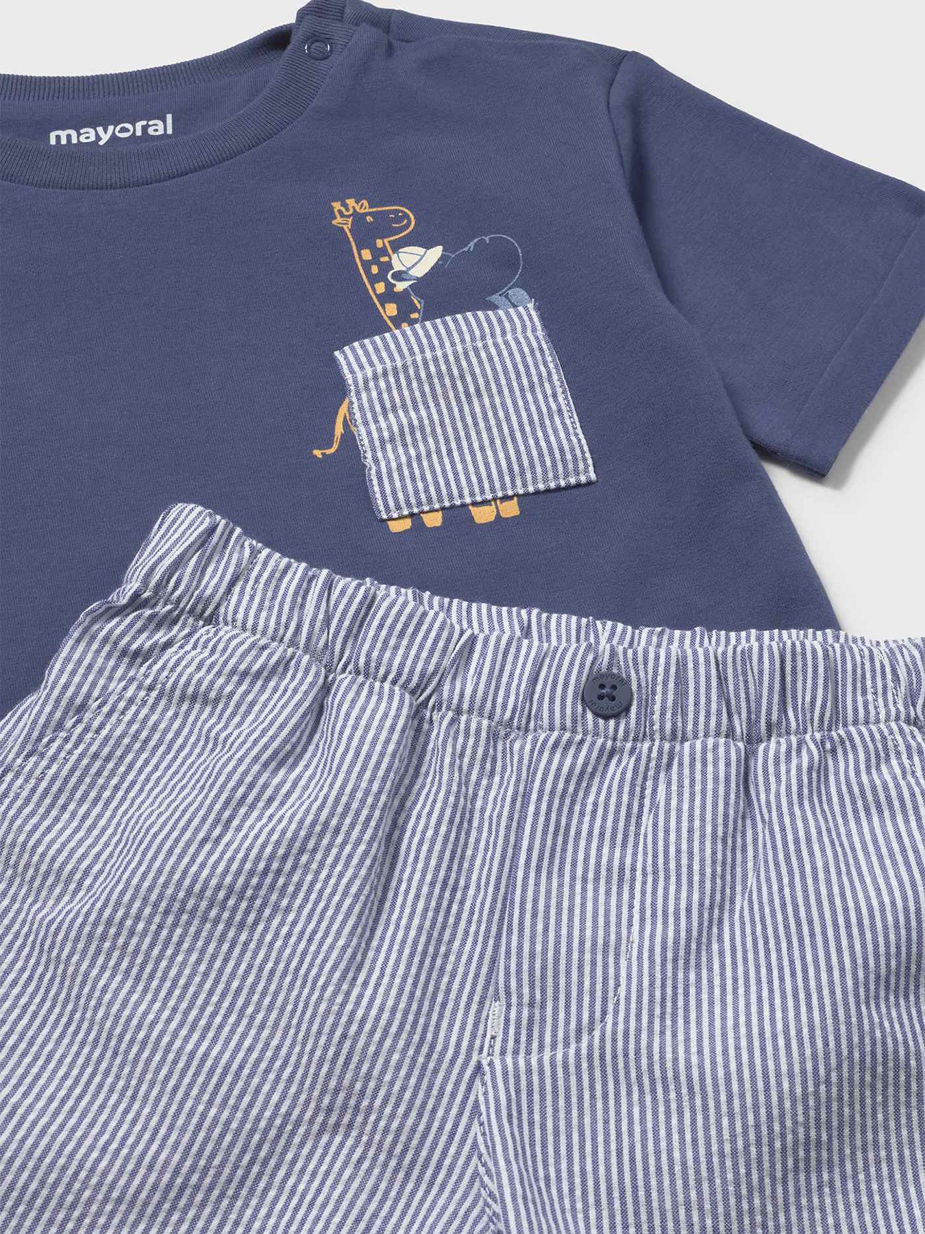 Baby Giraffe Bermuda Set Blue