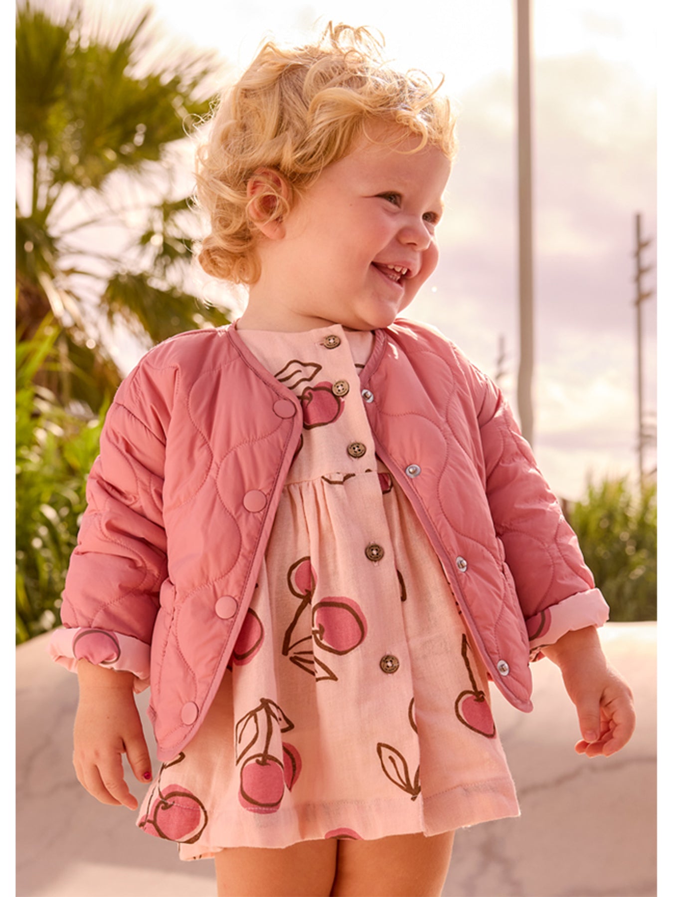 Baby Cherry Reversible Windbreaker Pink
