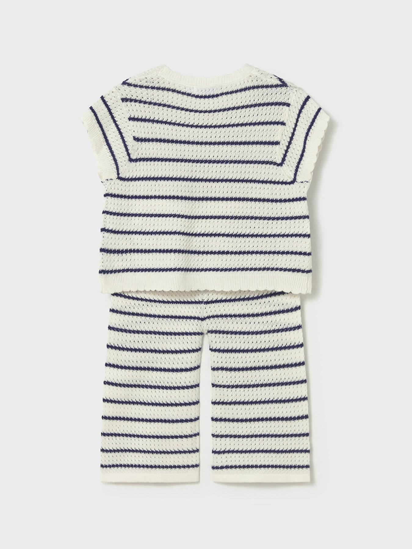 Baby Stripe Heart Pants Set Natural