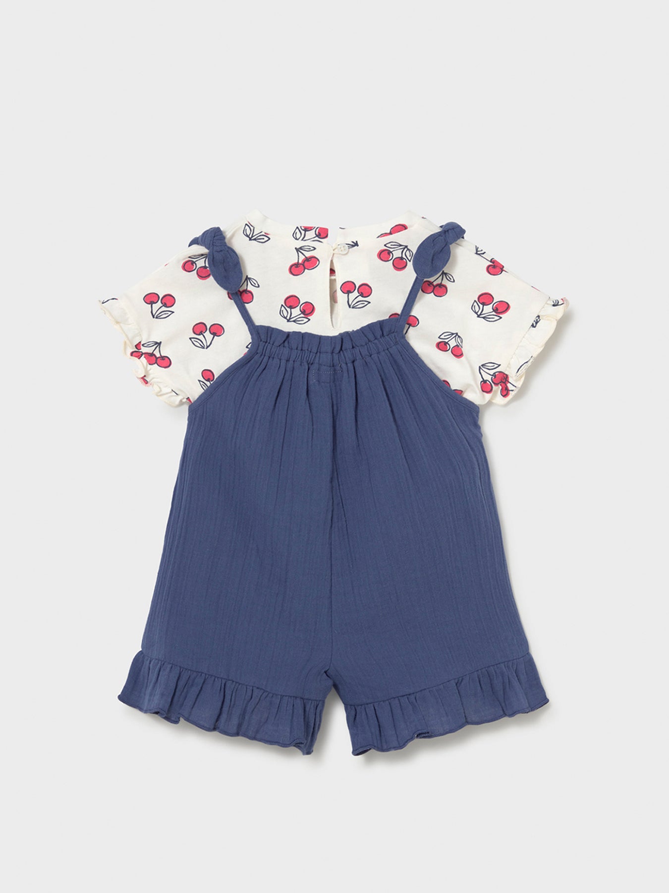 Baby Cherry T-Shirt and Dungarees Set Porcelain