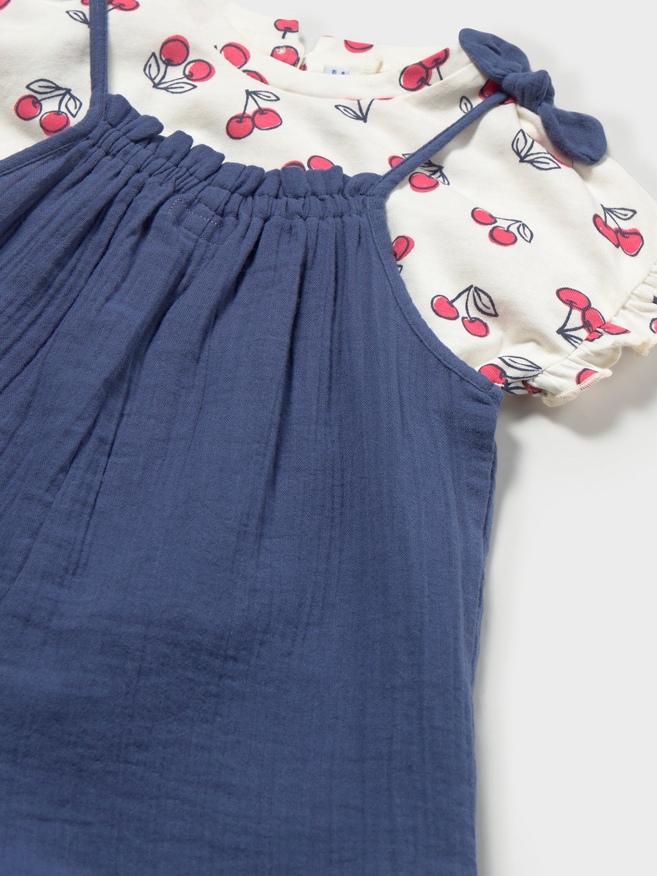 Baby Cherry T-Shirt and Dungarees Set Porcelain