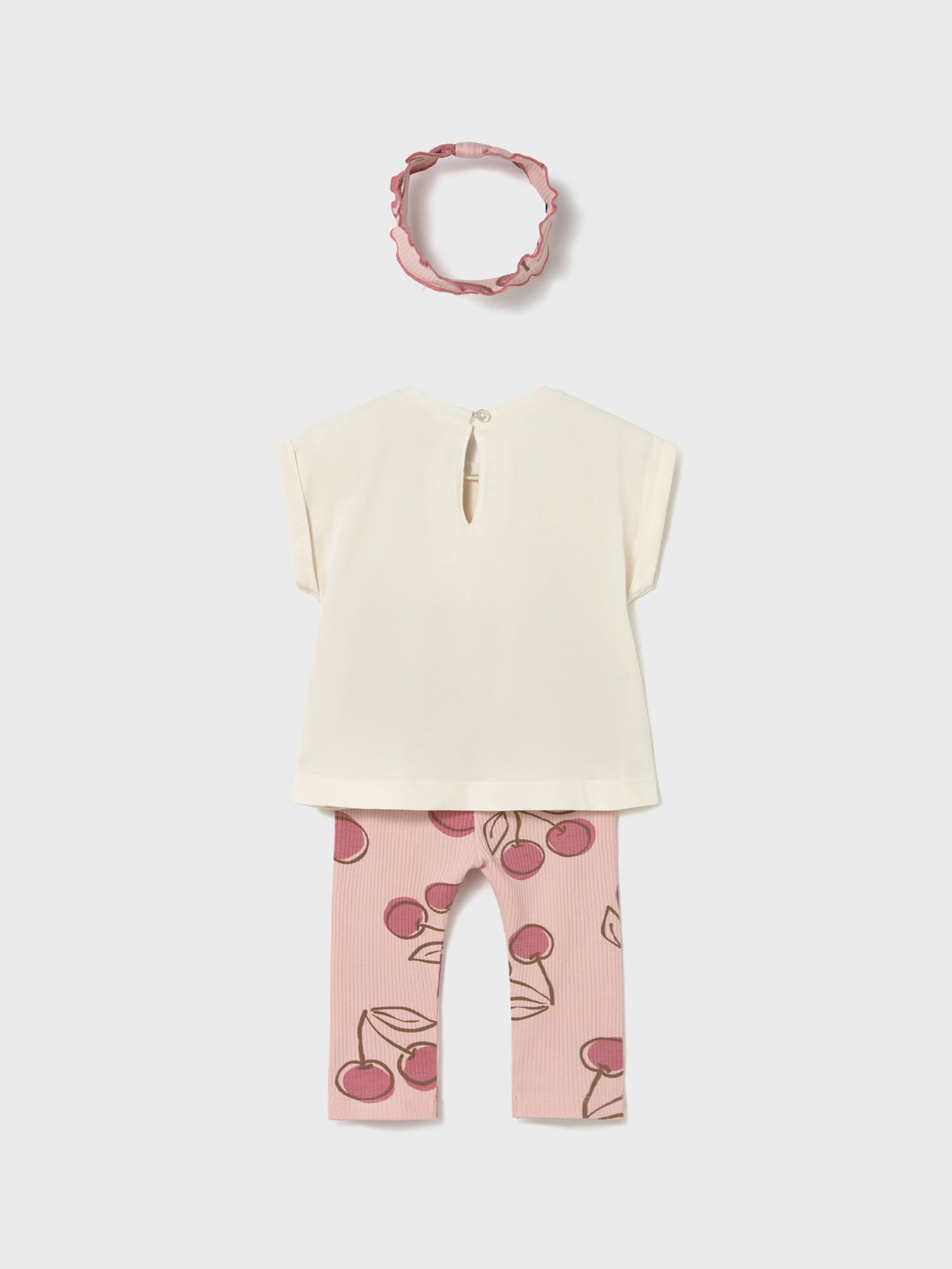 Baby Cherry Leggings and Headband Set Pink
