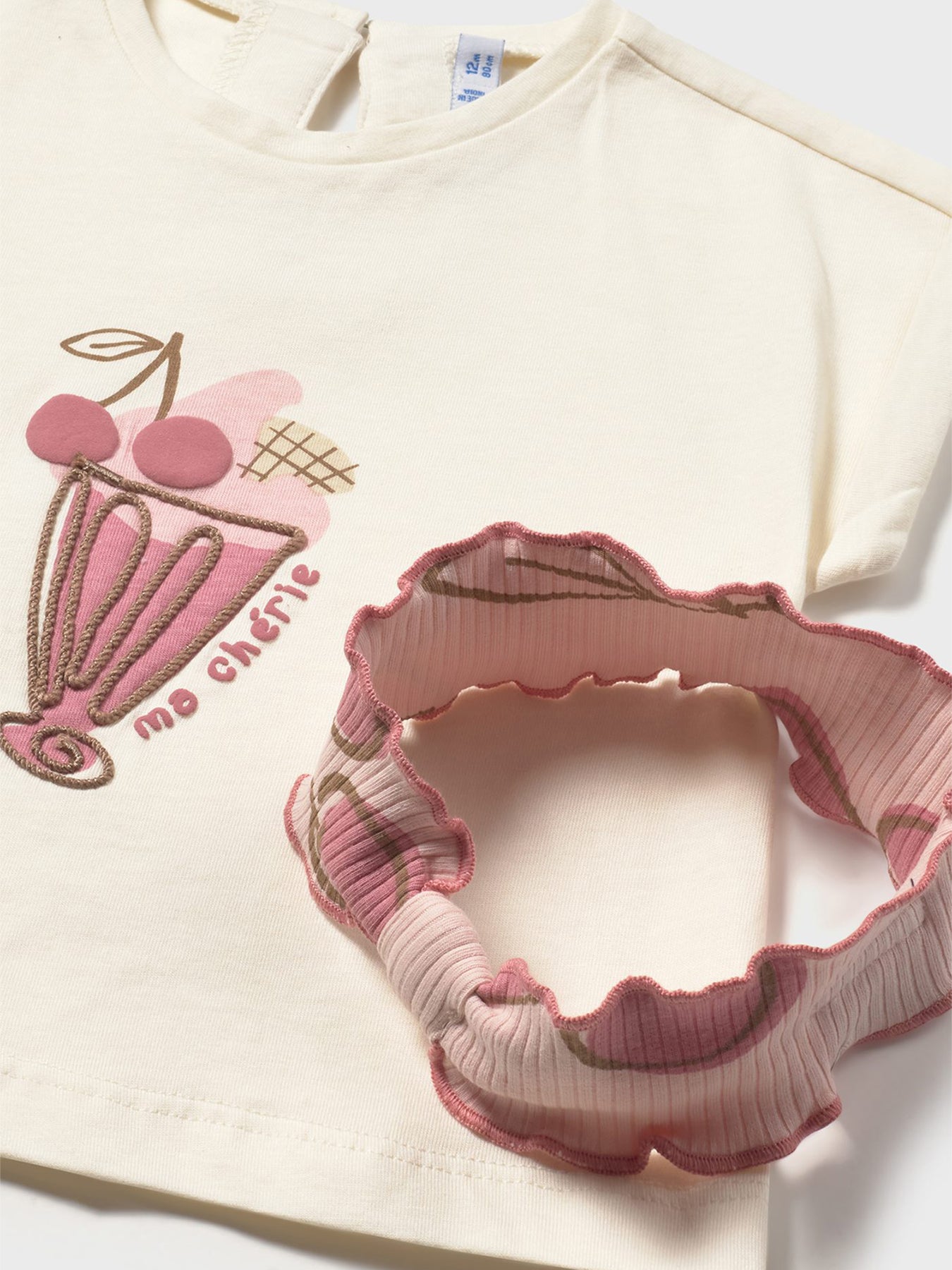 Baby Cherry Leggings and Headband Set Pink