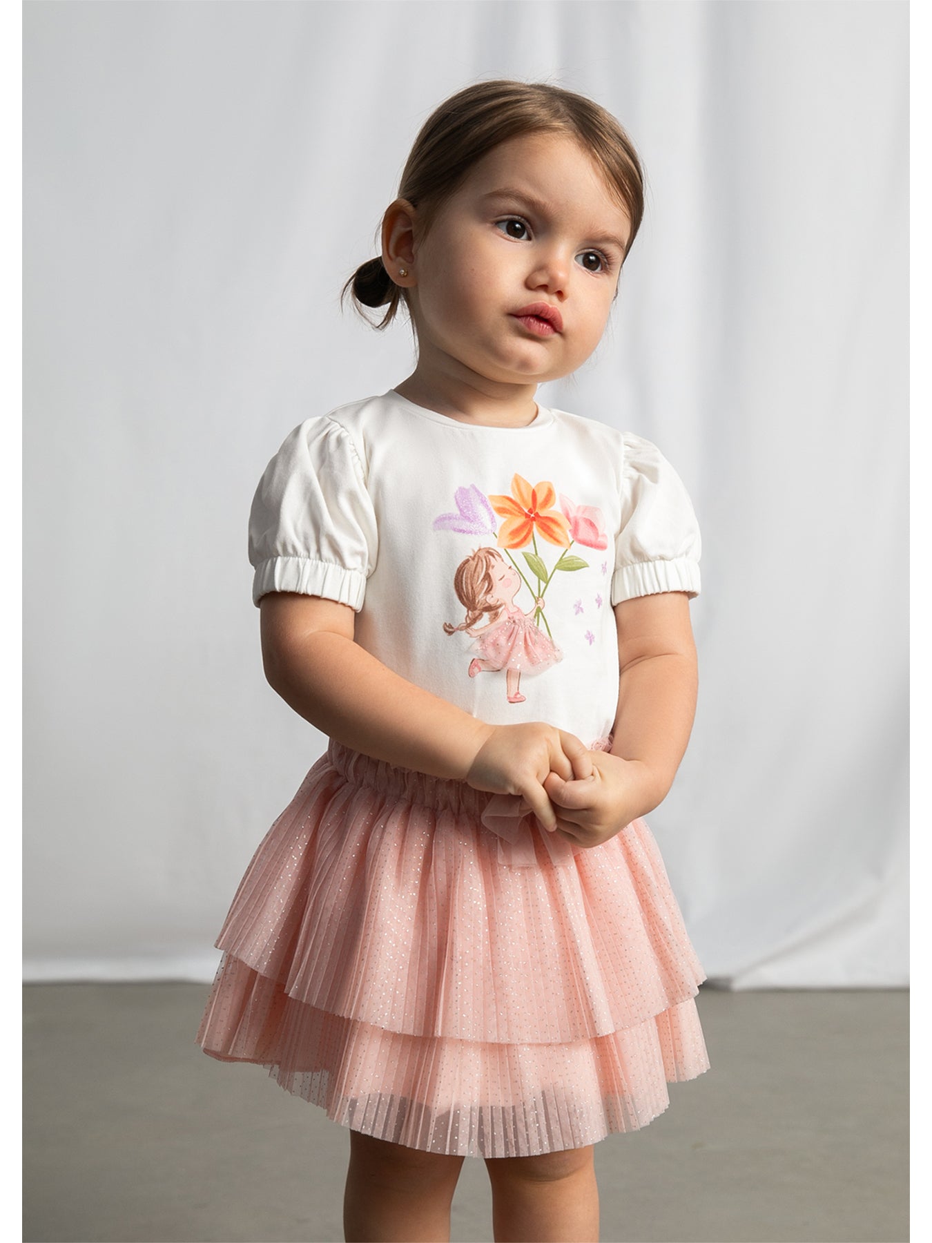 Baby Pleated Tulle Skirt Pink