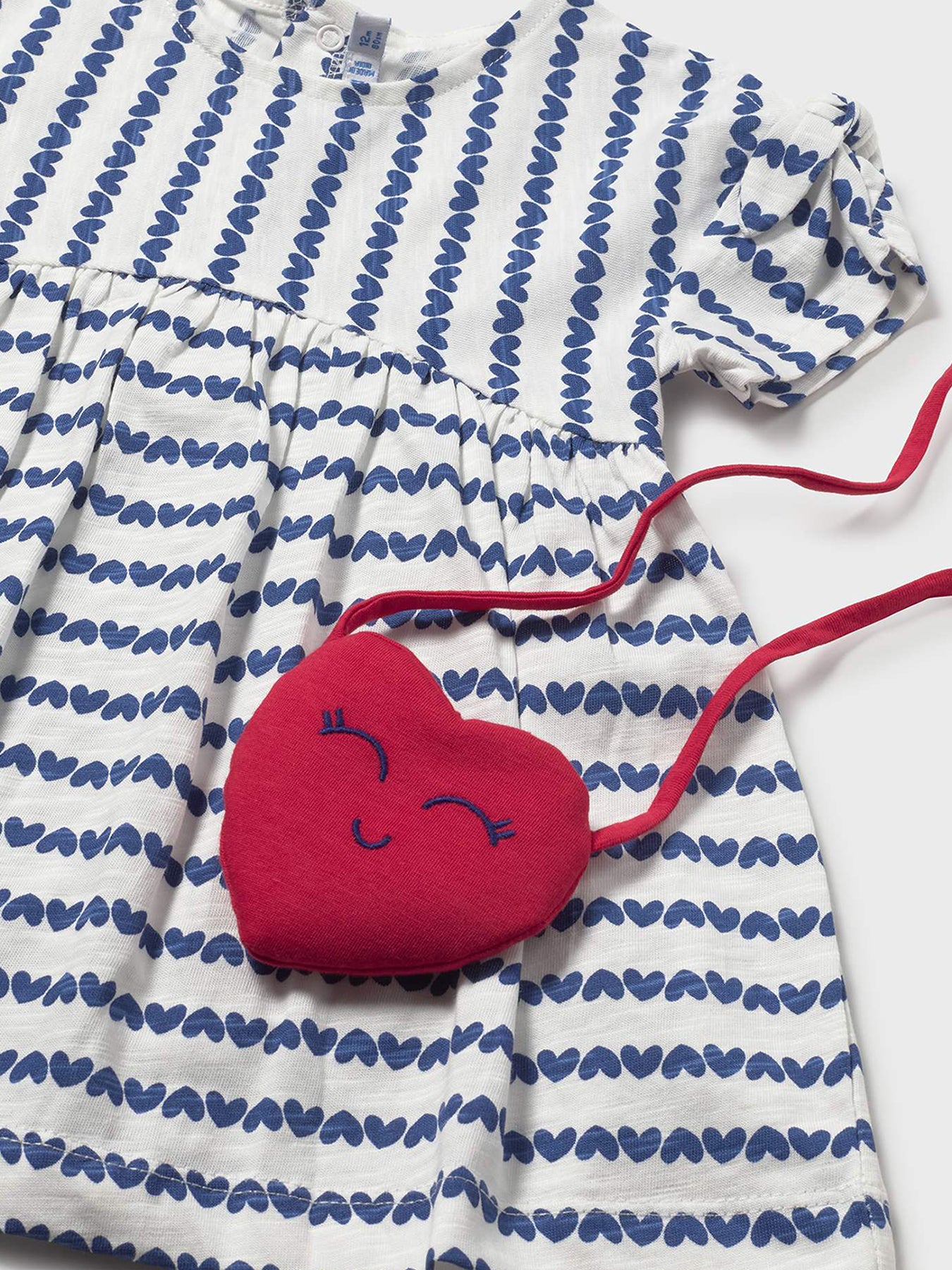 Baby Stripe Dress with Bag White