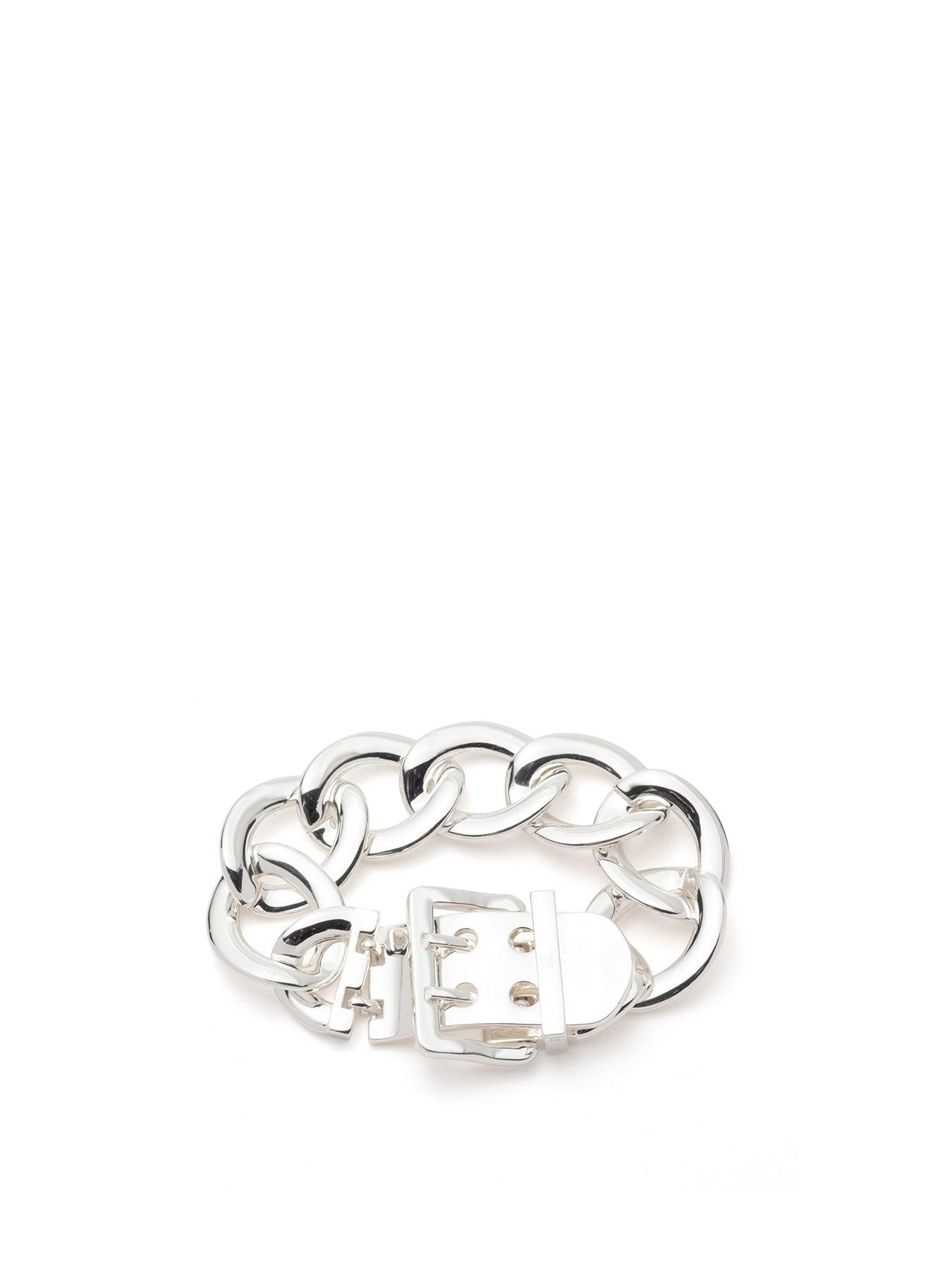 7.5 Inch Chain Buckle Flex Bracelet Silver