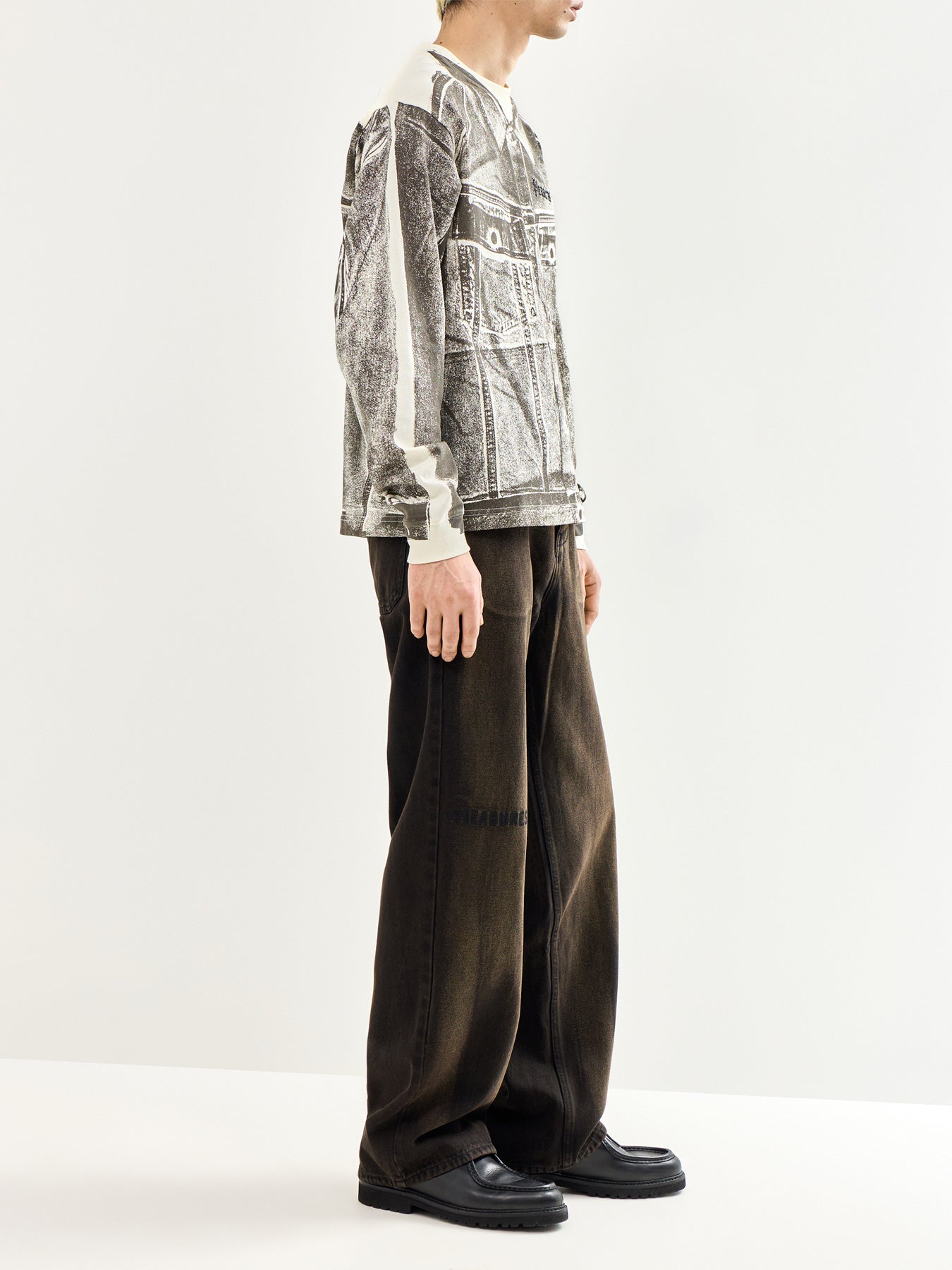 Oil Baggy Jeans Brown