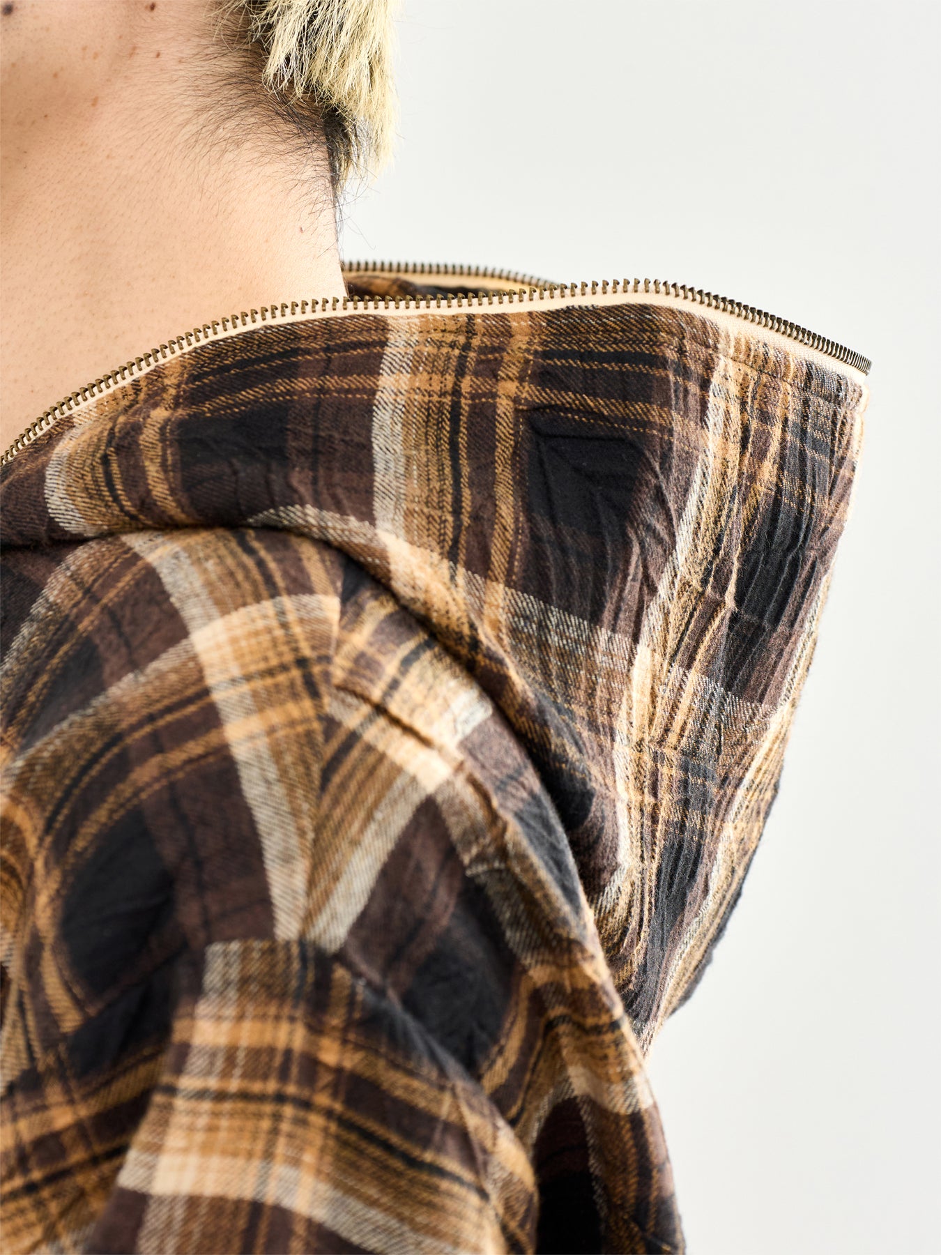 Groove Zip Poncho Hoodie Brown