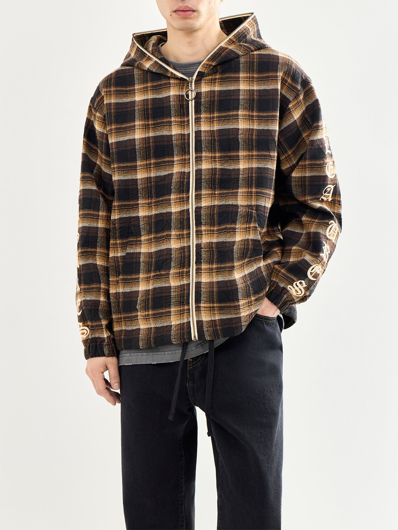 Groove Zip Poncho Hoodie Brown