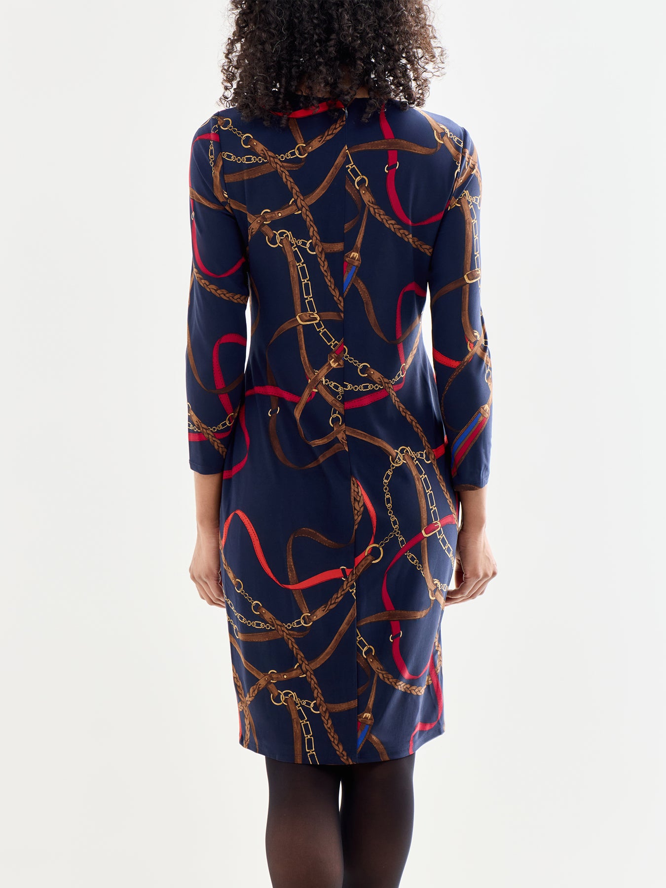 Fabiana Long Sleeve Day Dress Navy