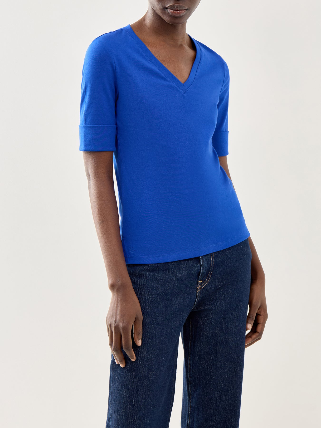 V Judy Elbow Sleeve Knit Cruise Royal