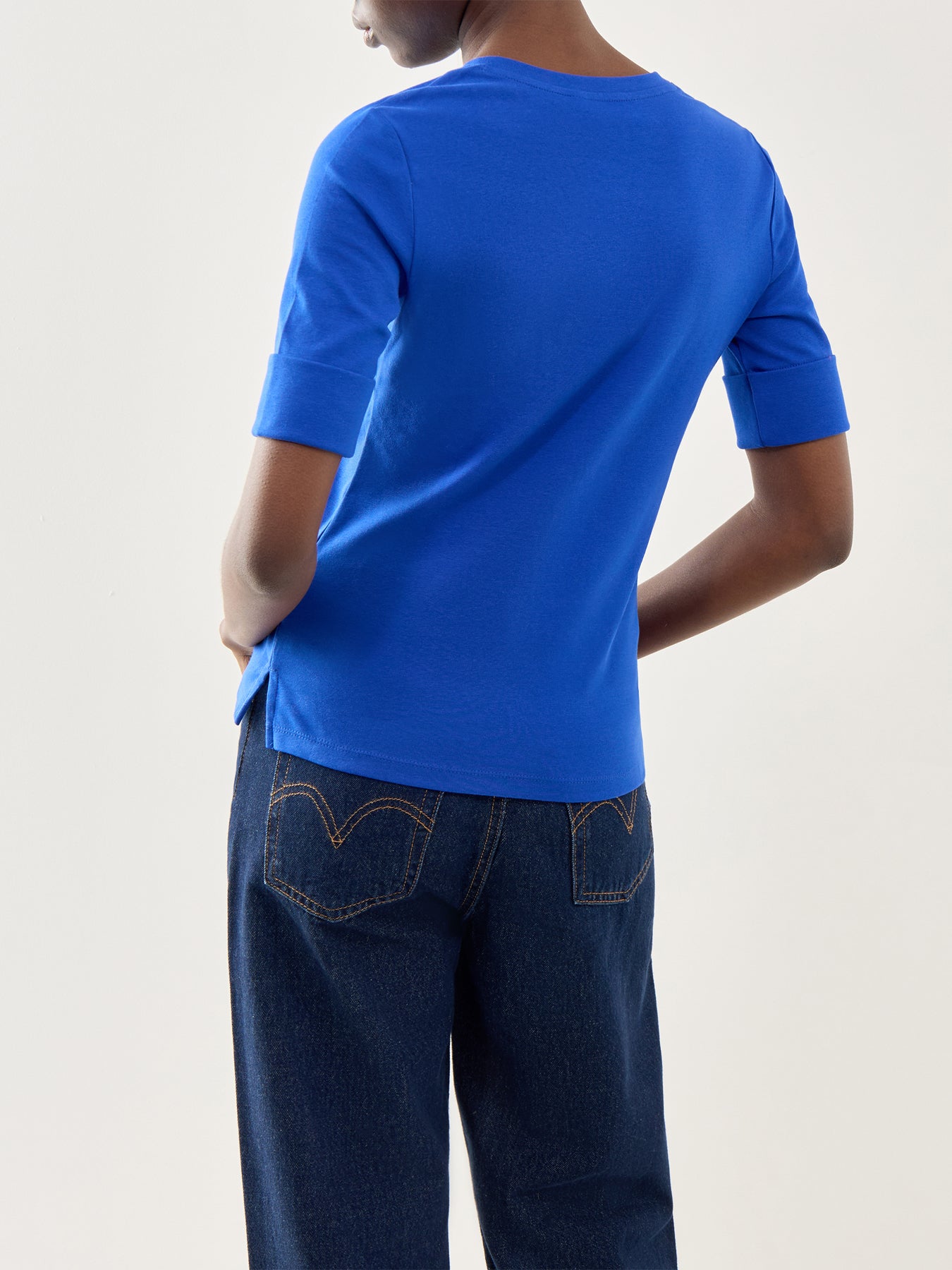V Judy Elbow Sleeve Knit Cruise Royal