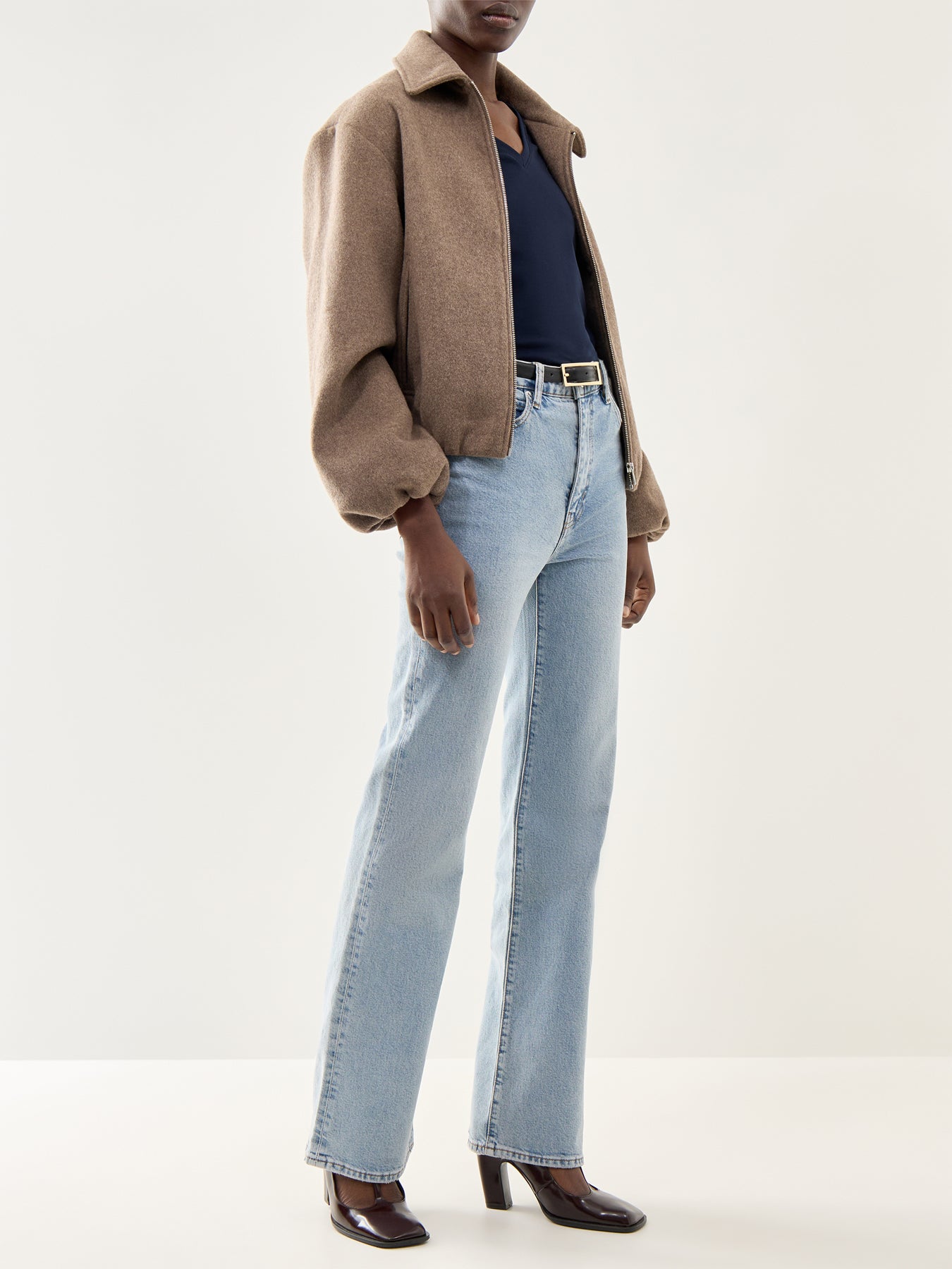V Judy Elbow Sleeve Knit Navy
