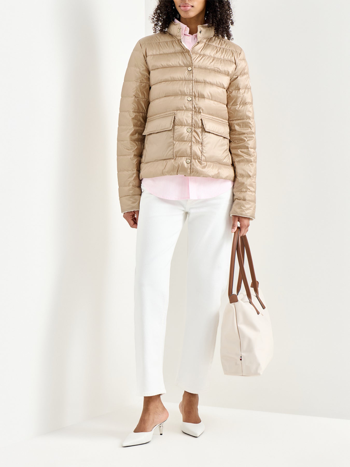 23 Inch Insulated Coat Beige
