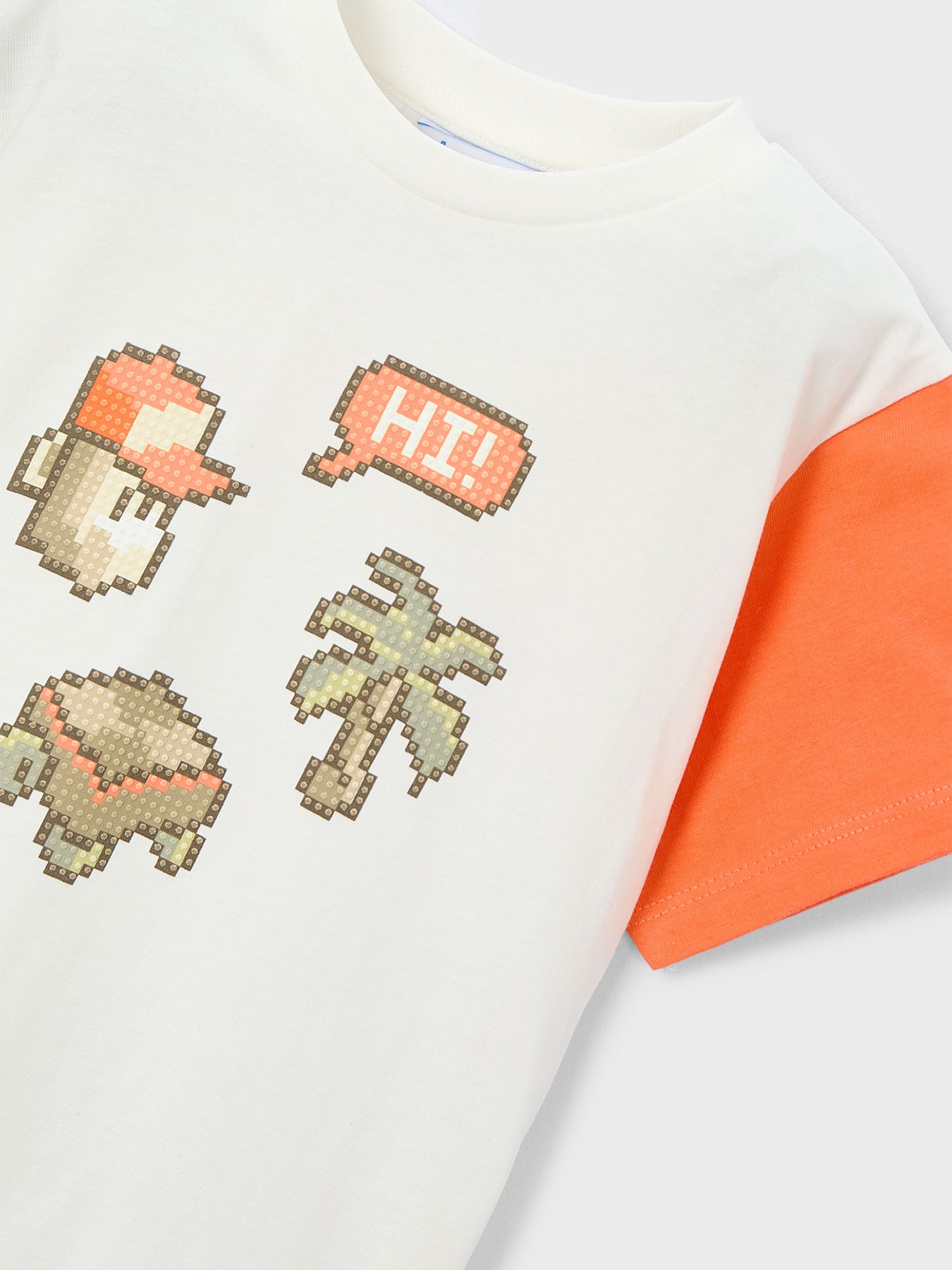 Kids’ Colour Block Sleeve Short Sleeve T-Shirt White