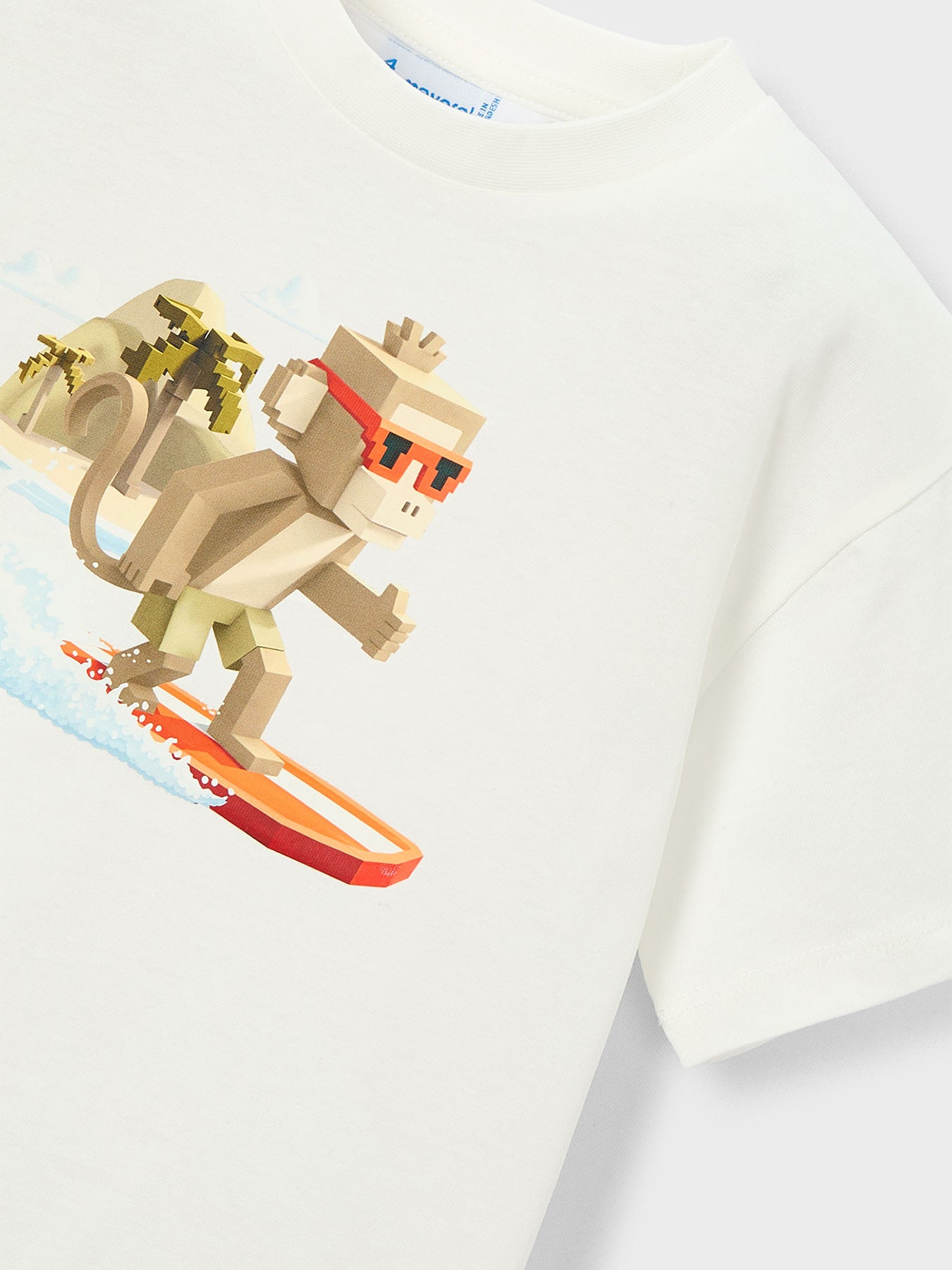 Kids’ Monkey Surf Short Sleeve T-Shirt White