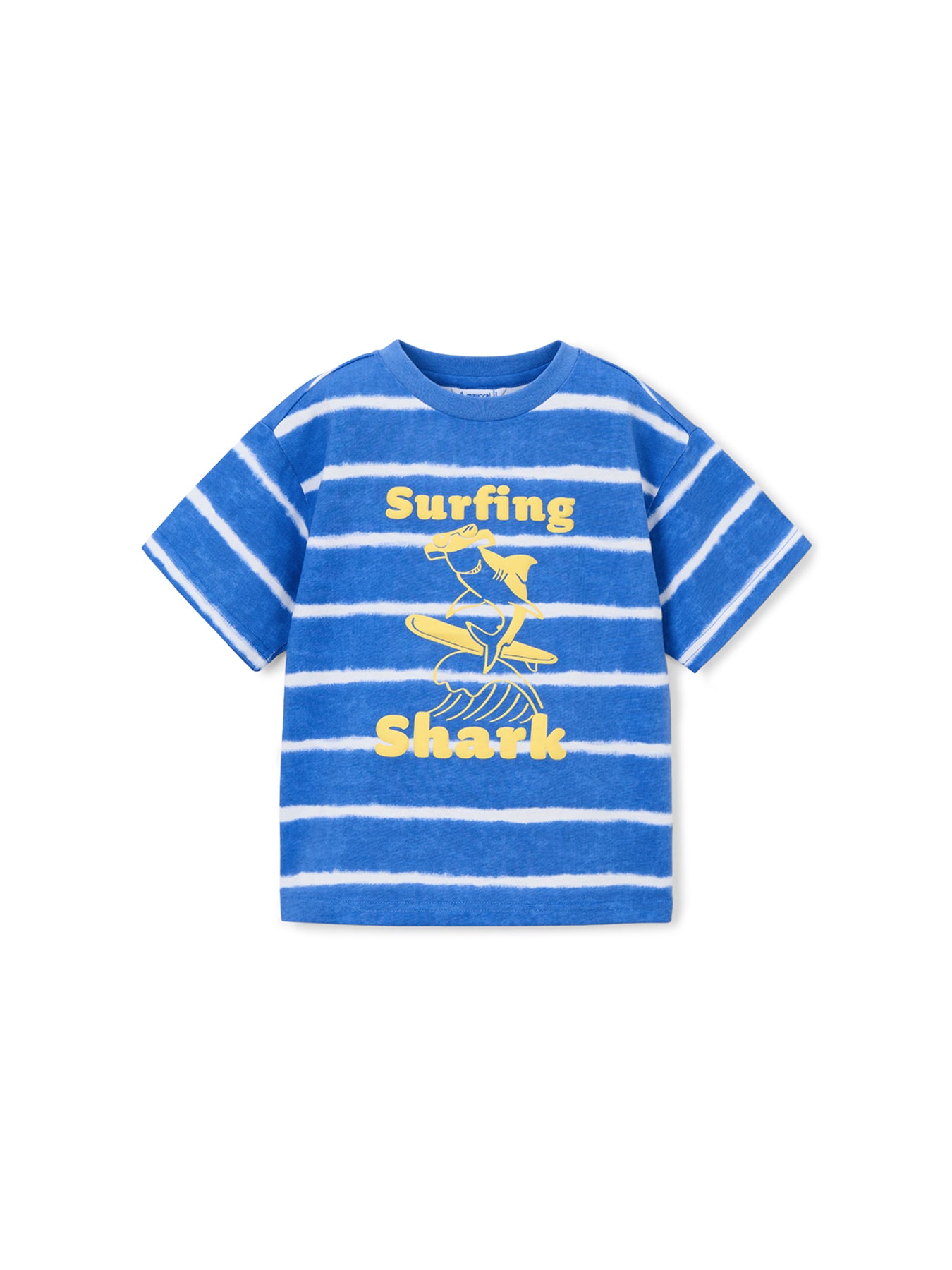 Kids’ Striped Shark Short Sleeve T-Shirt Blue