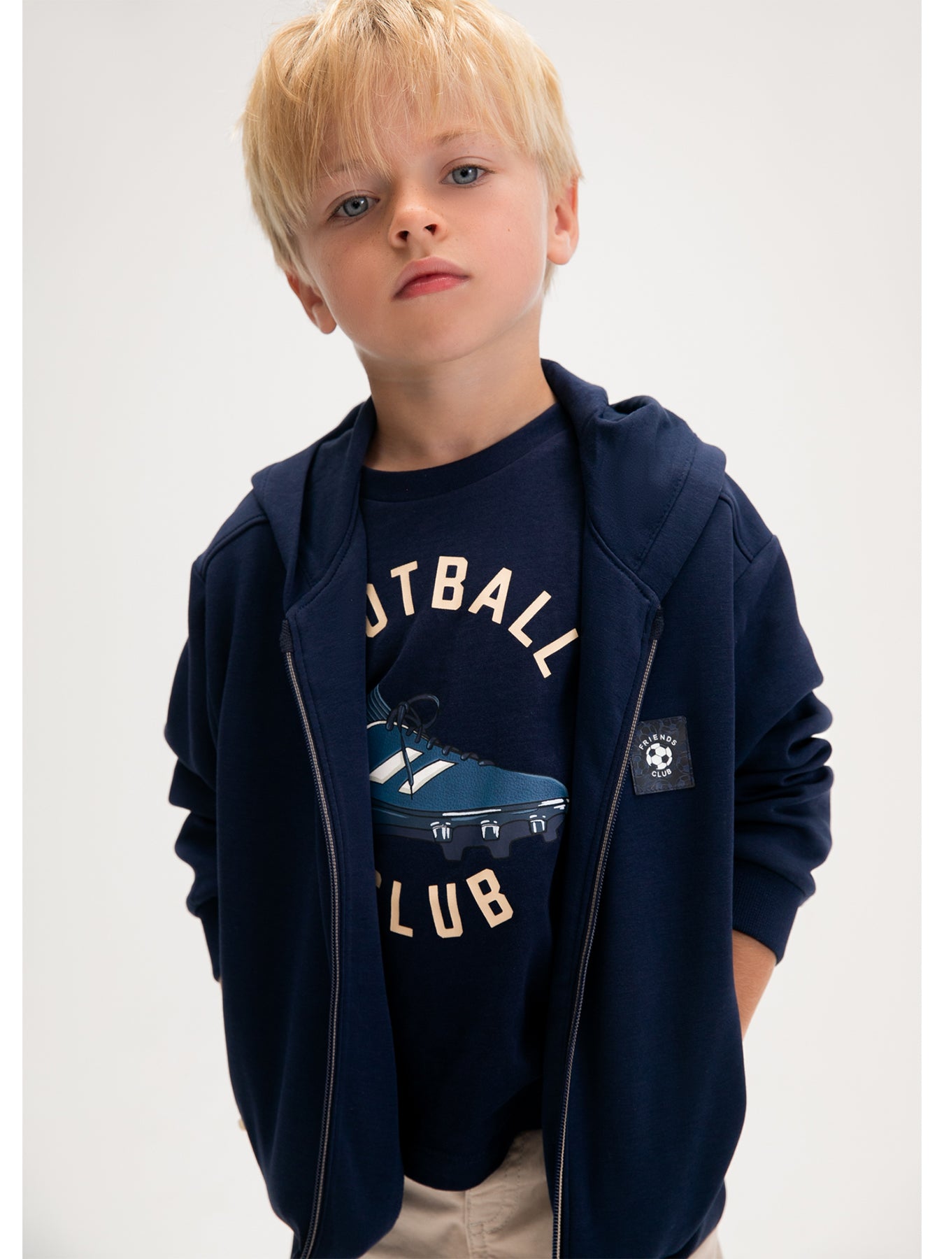 Kids' Football Hoodie Navy