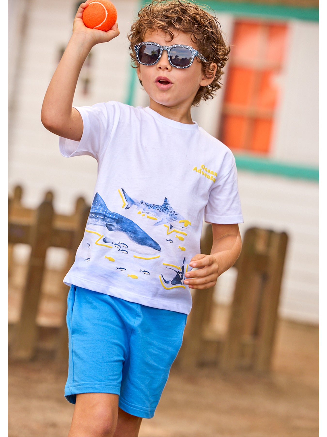 Kids’ Shark T-Shirt and Shorts Set Blue