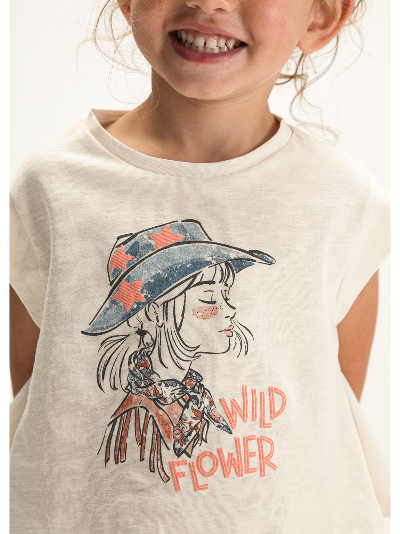 Kids’ Wild Flower Short Sleeve T-Shirt White