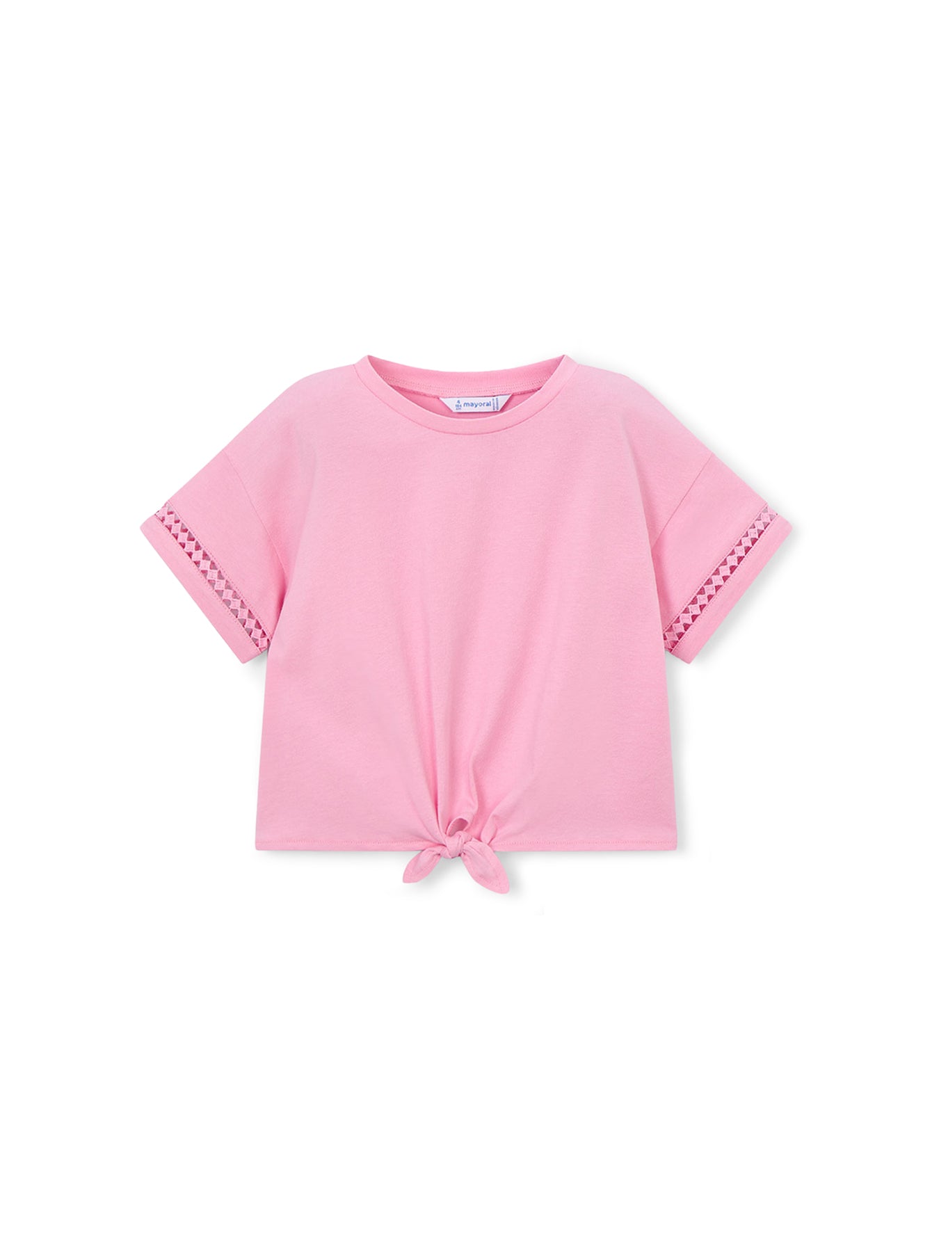 Kids’ Plain Knot Short Sleeve T-Shirt Pink