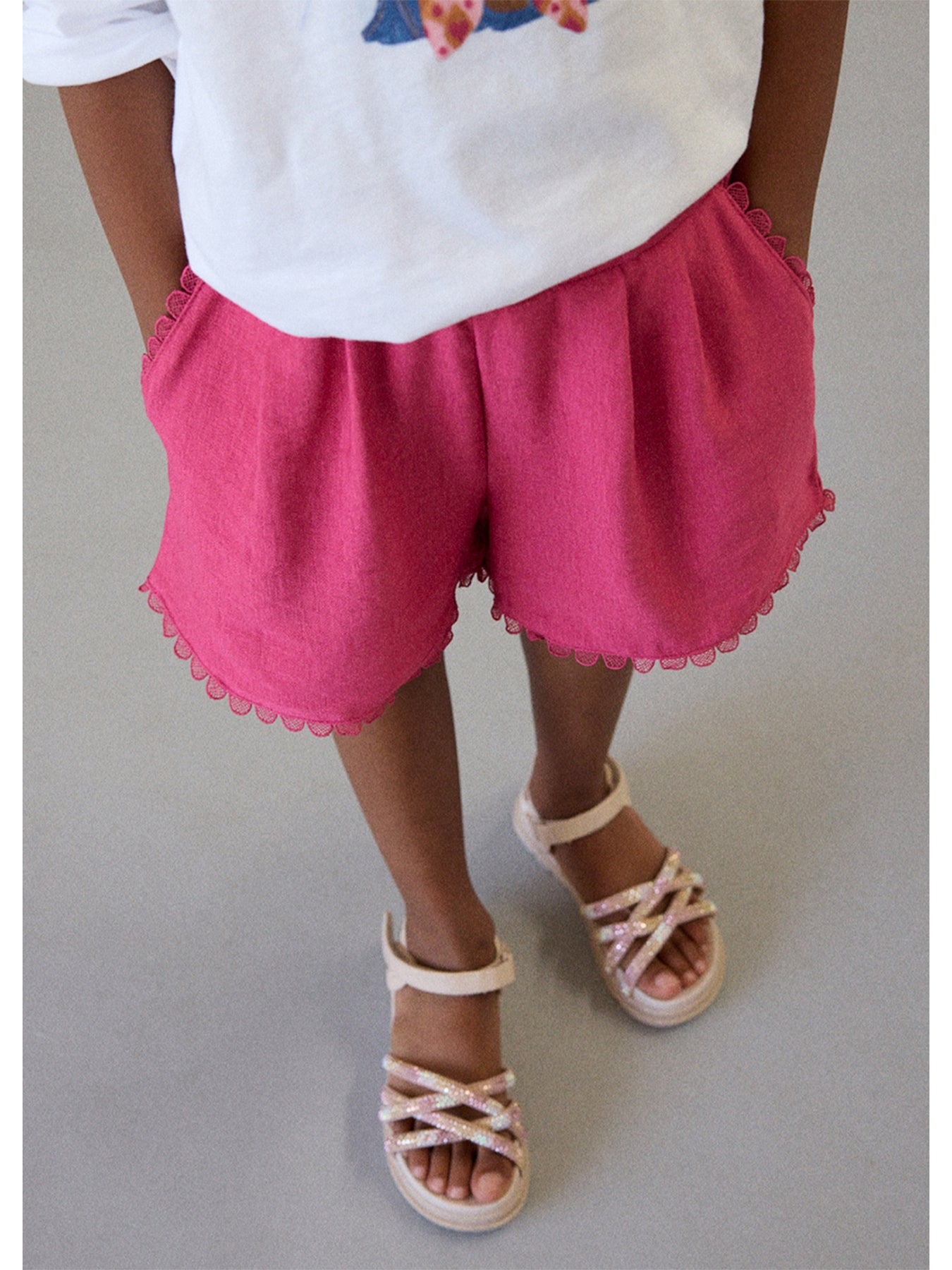 Kids’ Plain Shorts Pink