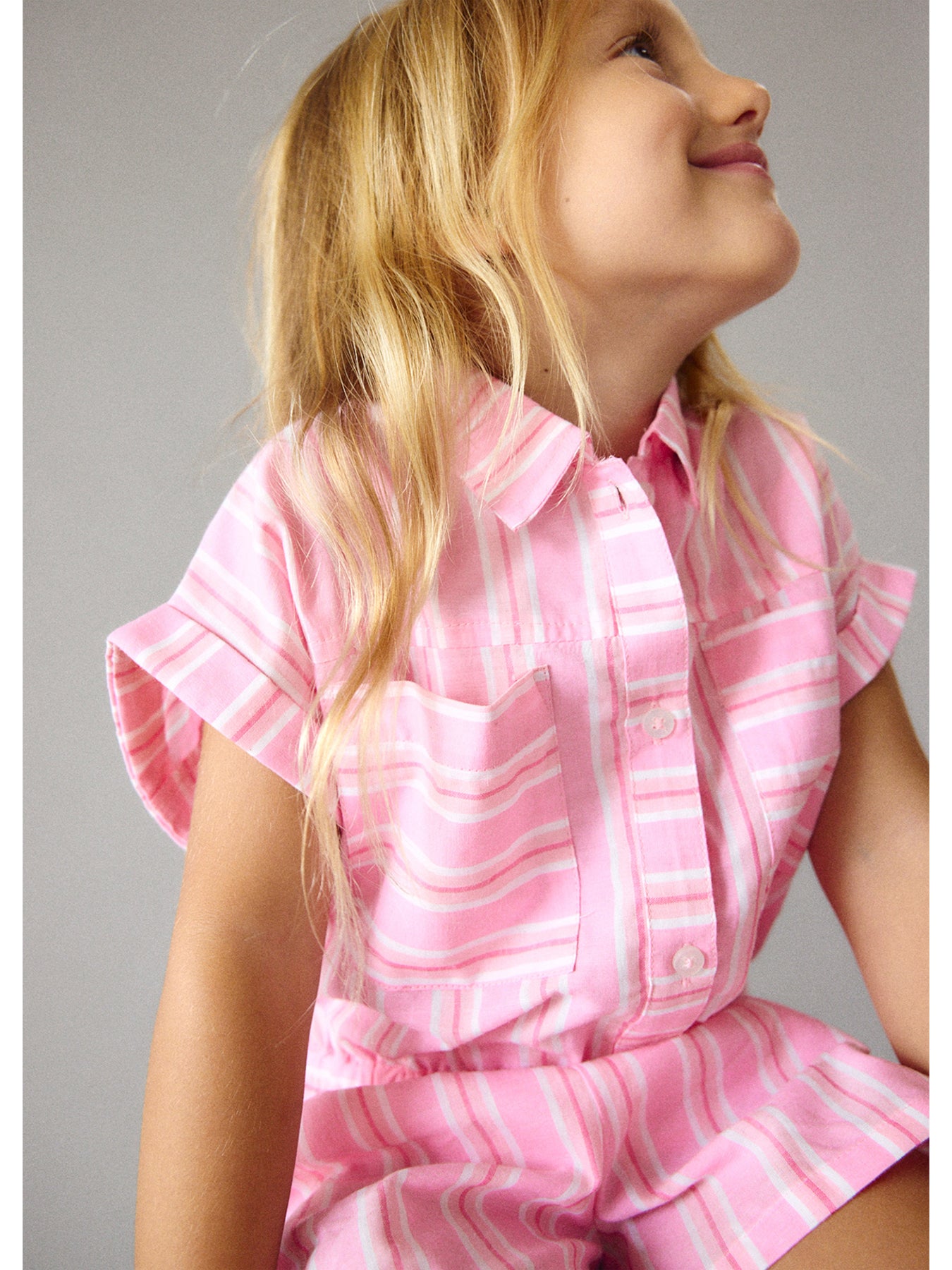 Kids’ Striped Shorts Set Pink