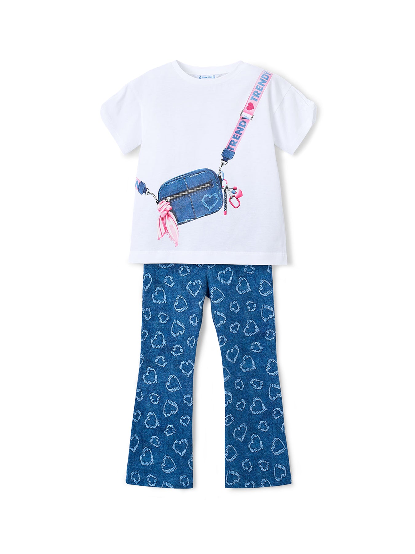 Kids’ T-Shirt and Heart Leggings Set Multi