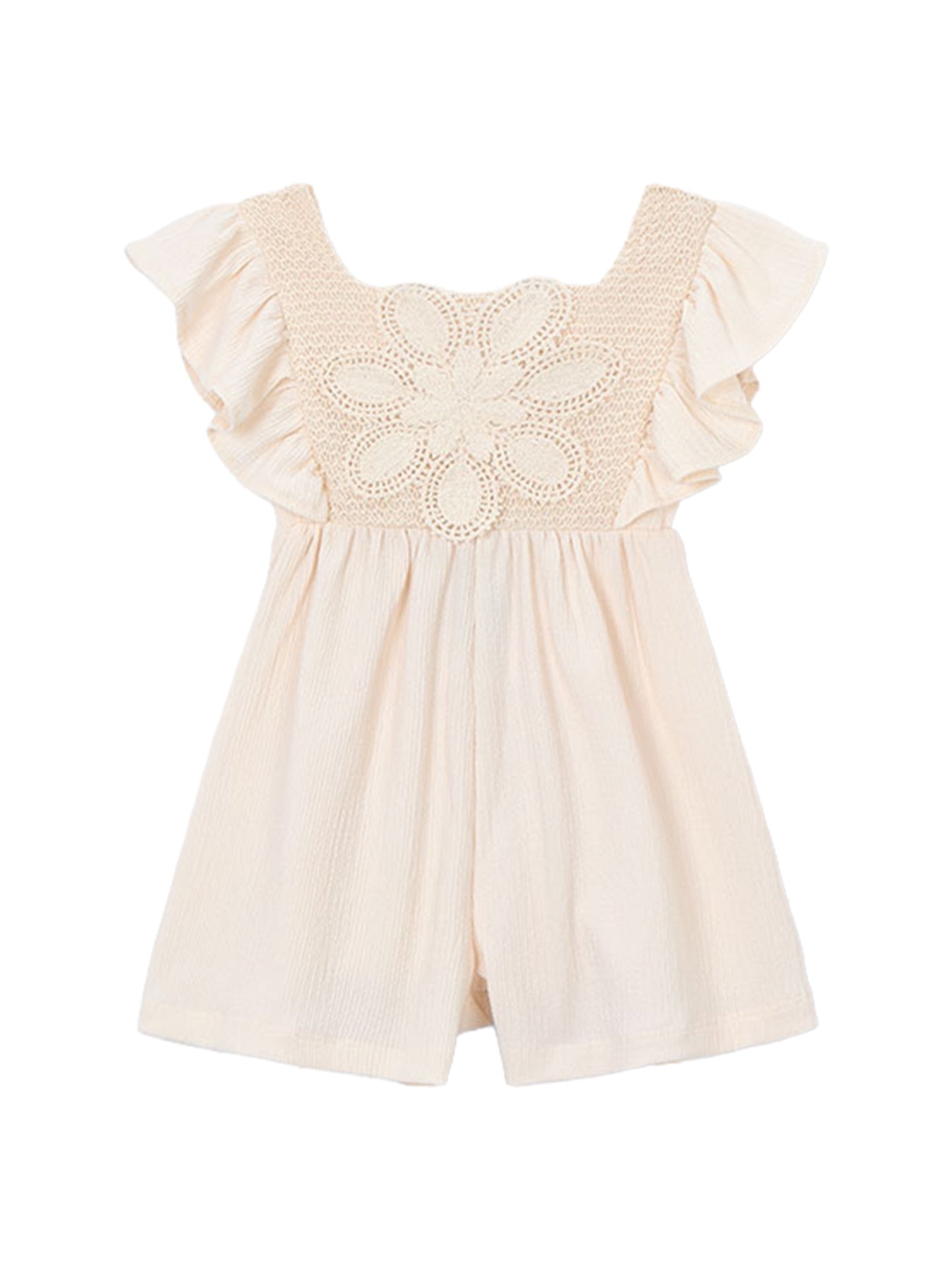 Kids’ Crochet Knit Jumpsuit White