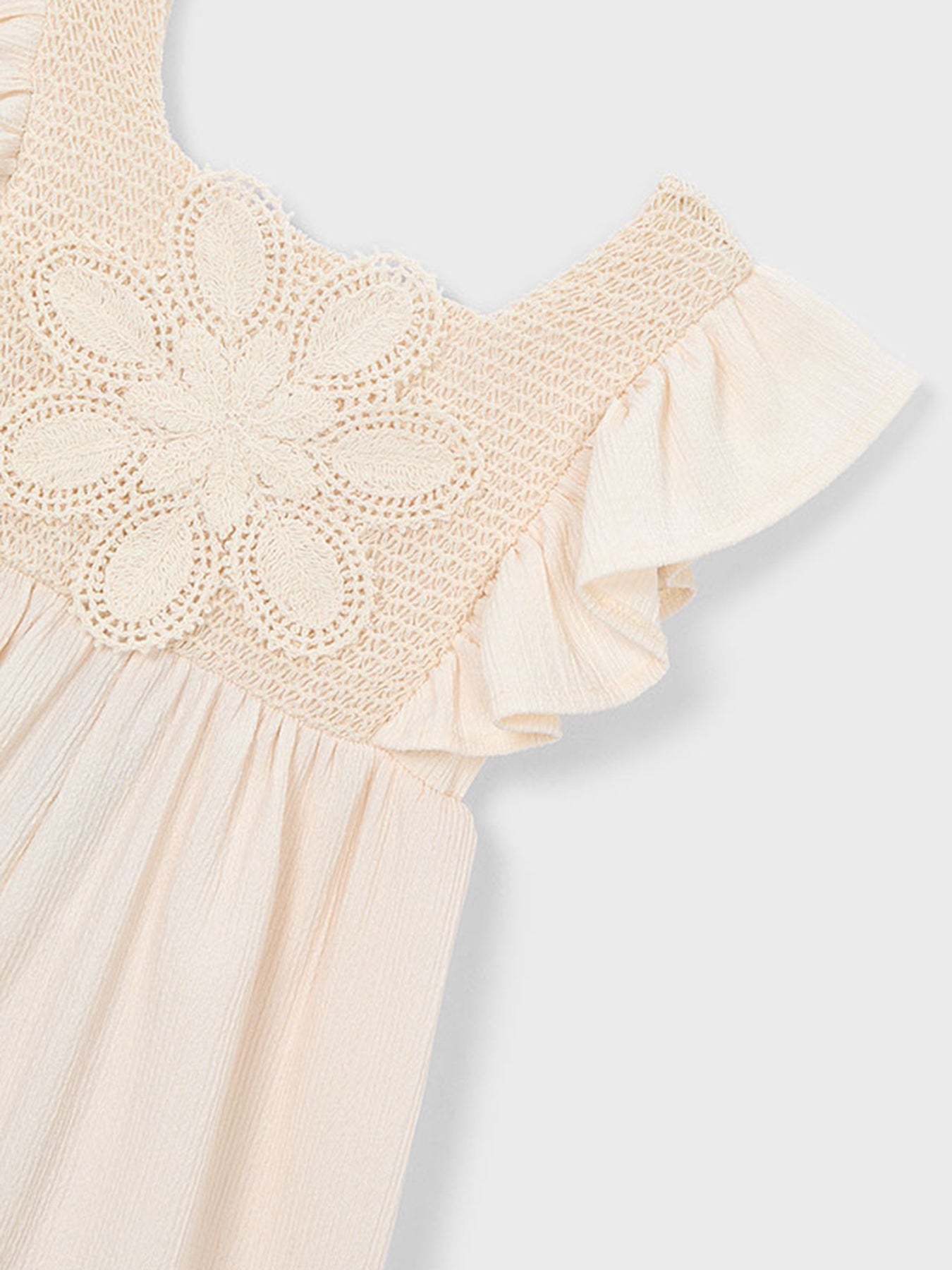 Kids’ Crochet Knit Jumpsuit White