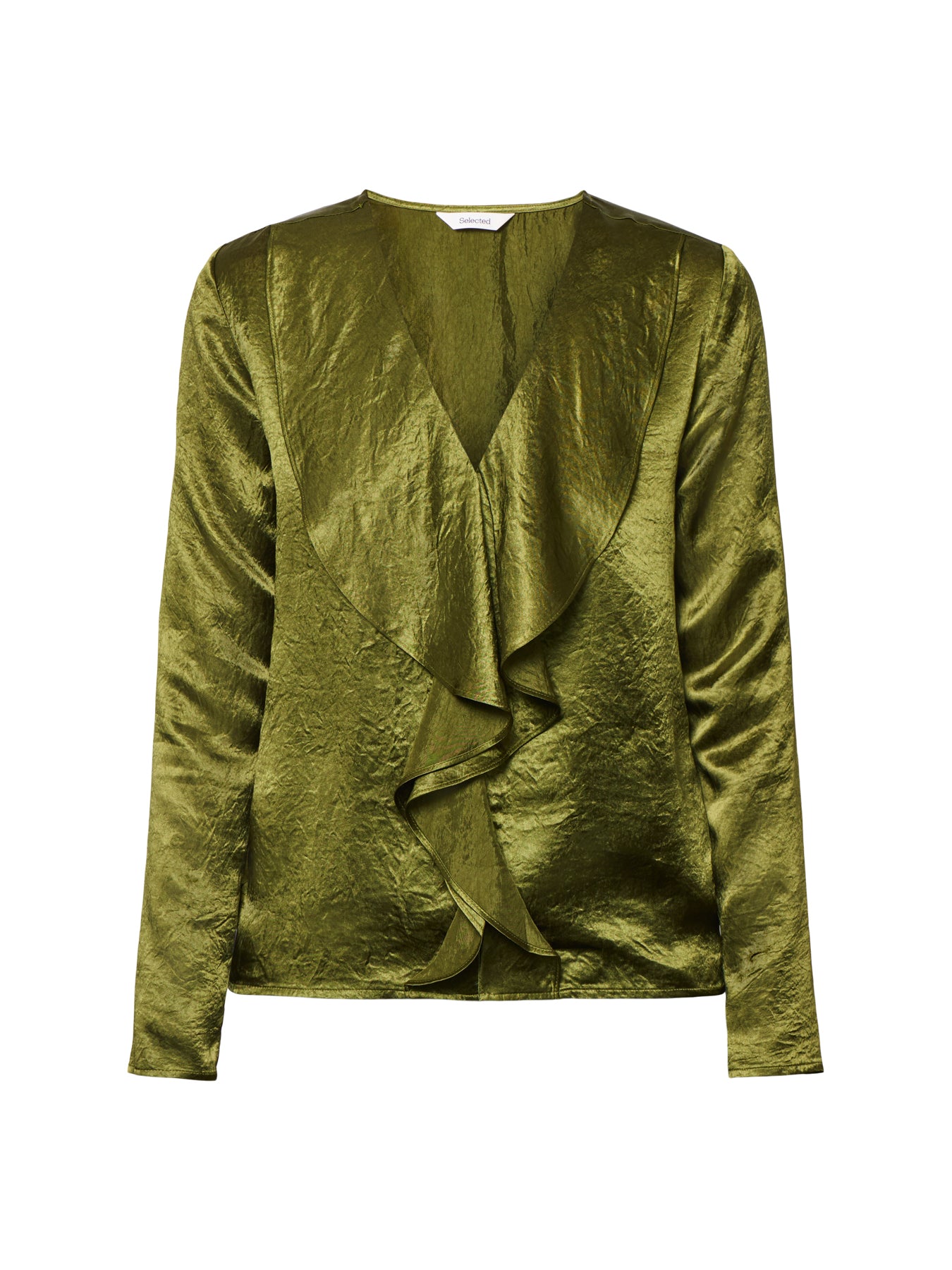 Selene Long-Sleeve V-Neck Top Green