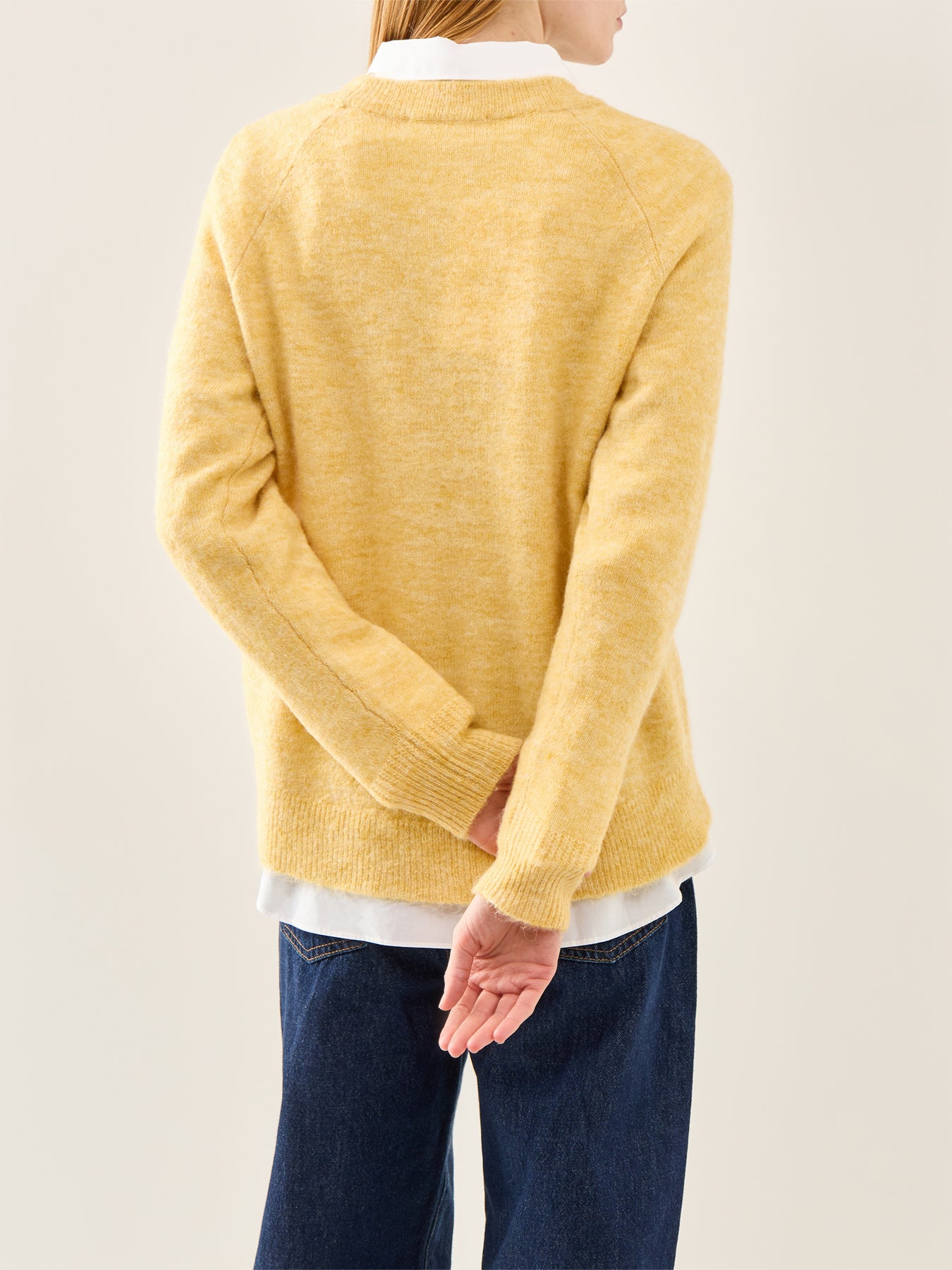 Lulu Long Sleeve Knit O-Neck Yellow